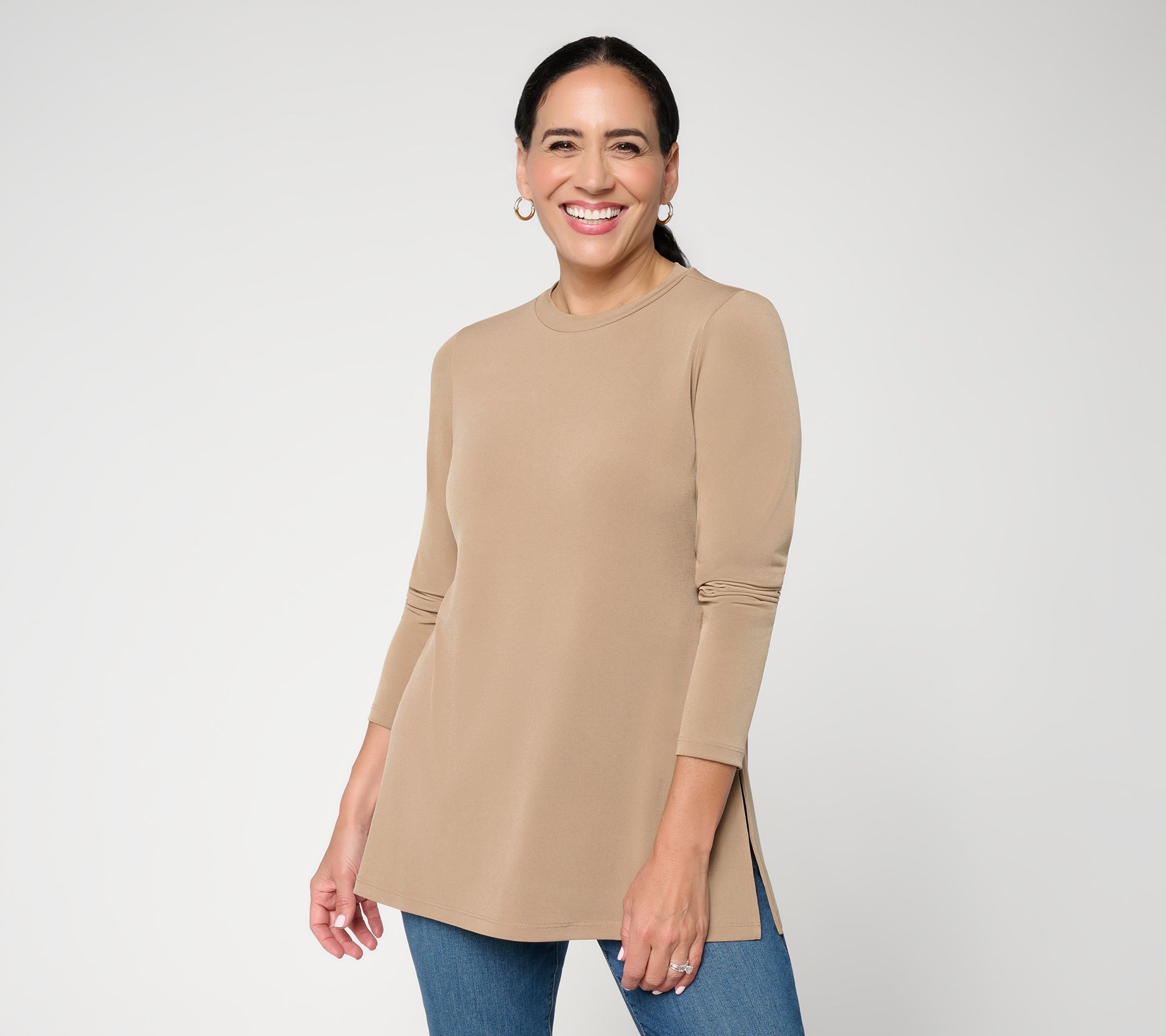 Susan Graver Essentials Liquid Knit Crew Neck Top