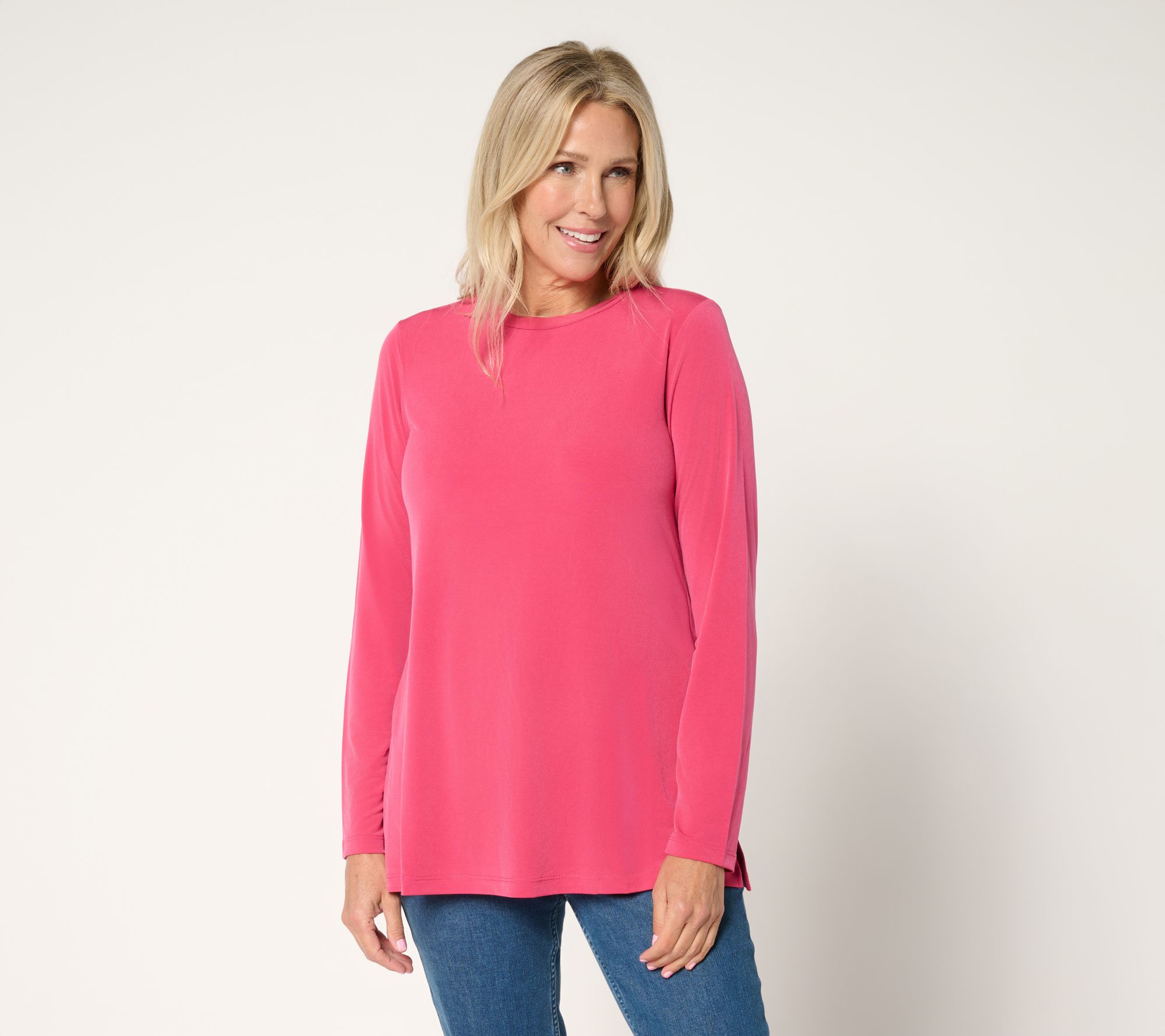 Susan Graver Essentials Liquid Knit Crew Neck Top