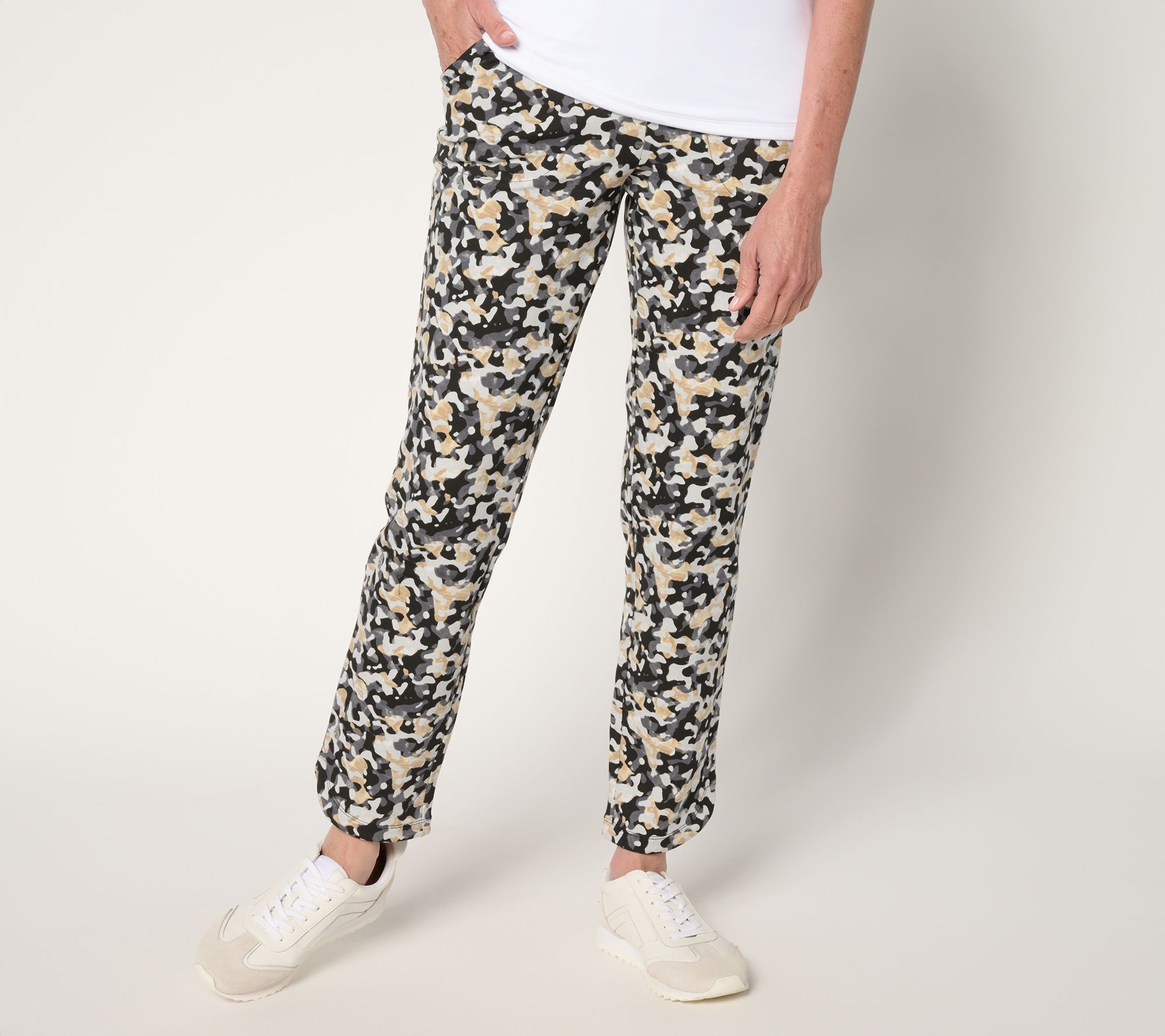 Denim & Co. Active Petite Duo Stretch Slim Leg Ankle Pant