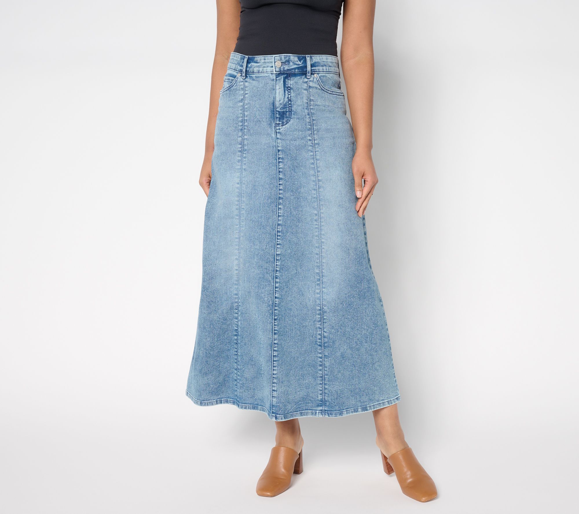 "As Is" Me by Jennie Garth Regular Sullie Indigo Denim Maxi Skirt