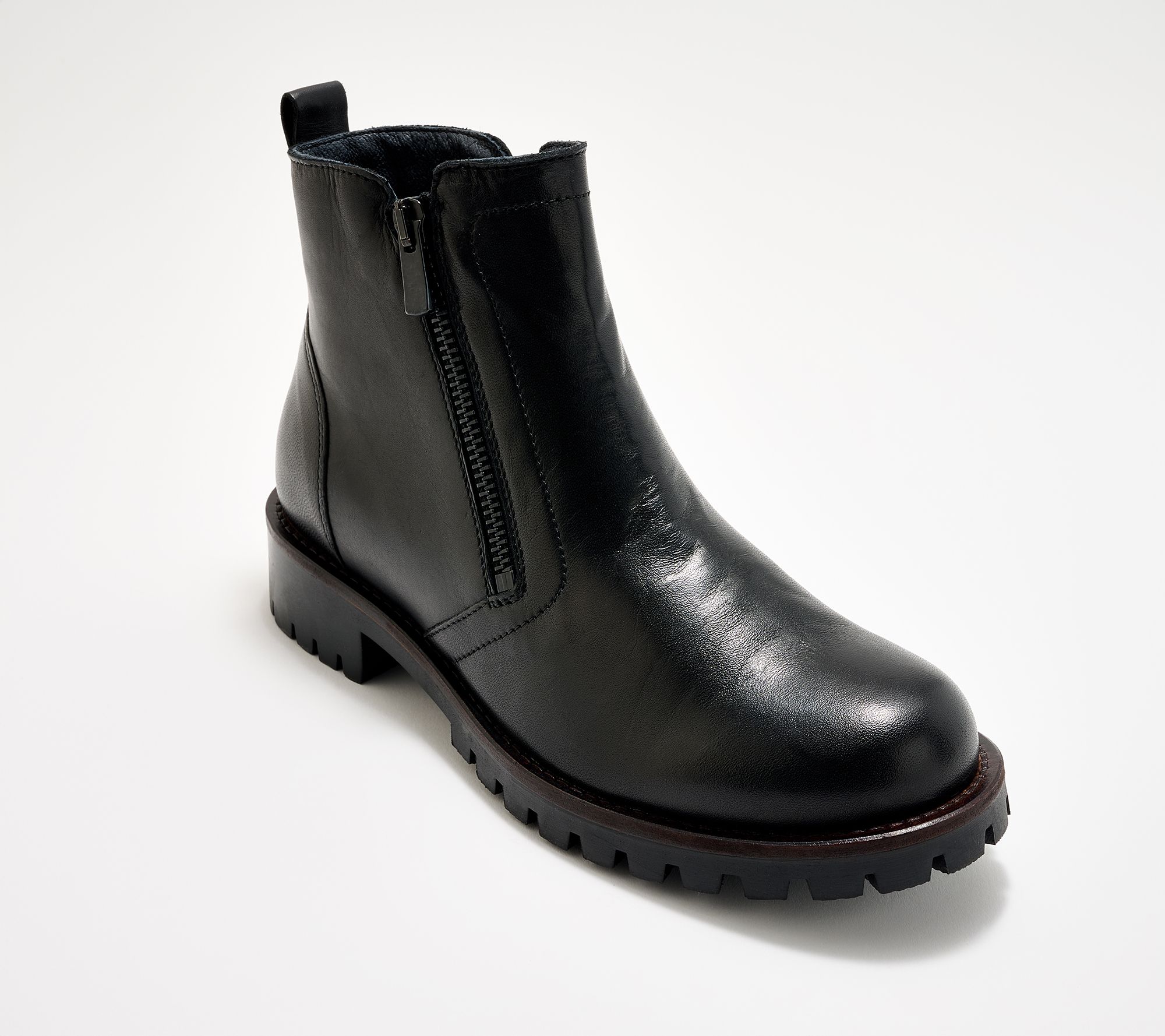 Miz Mooz Leather Dual Zipper Ankle Boots - Alise