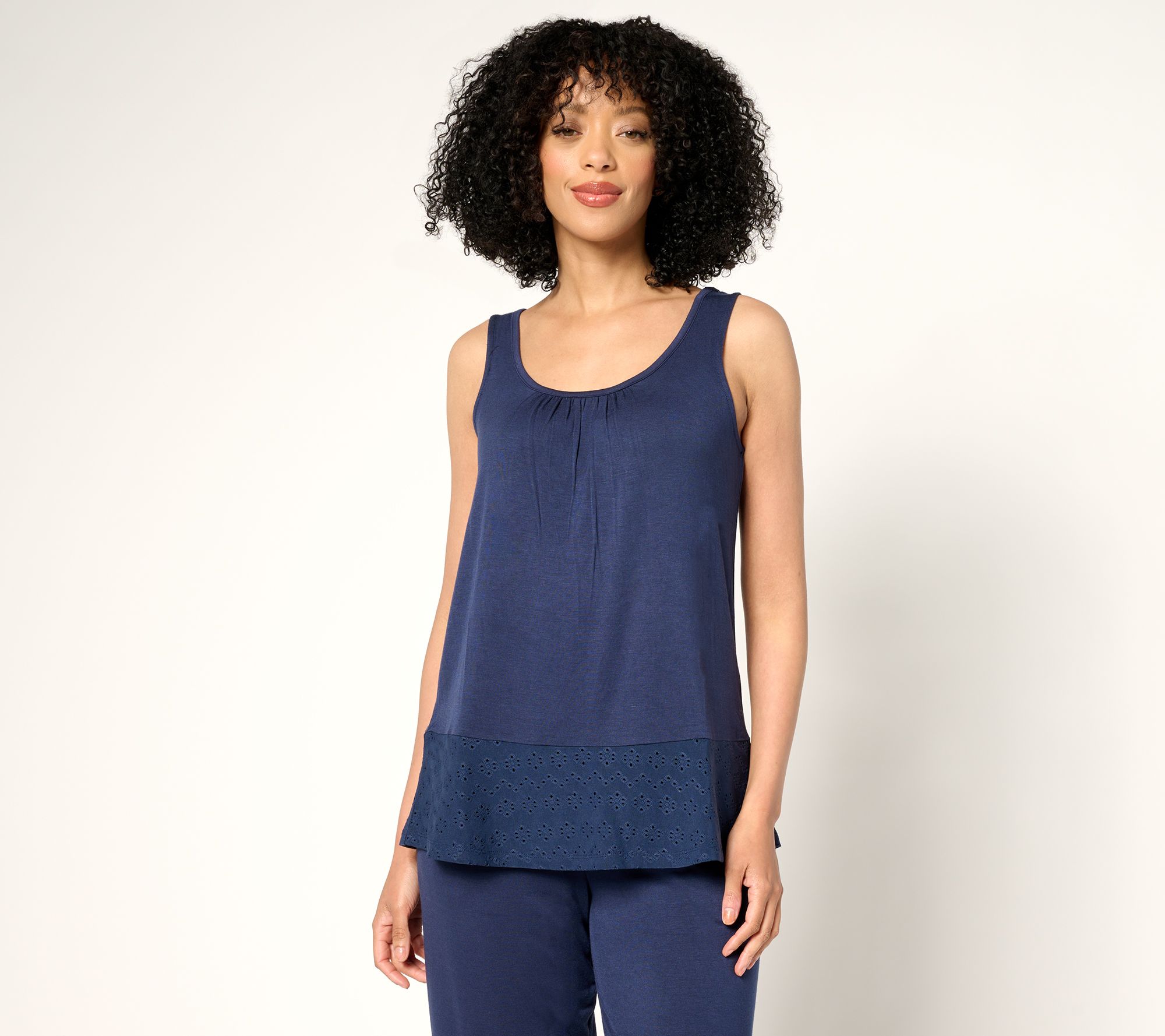 "As Is" Cuddl Duds Soft Stretch Flounce Hem Tank