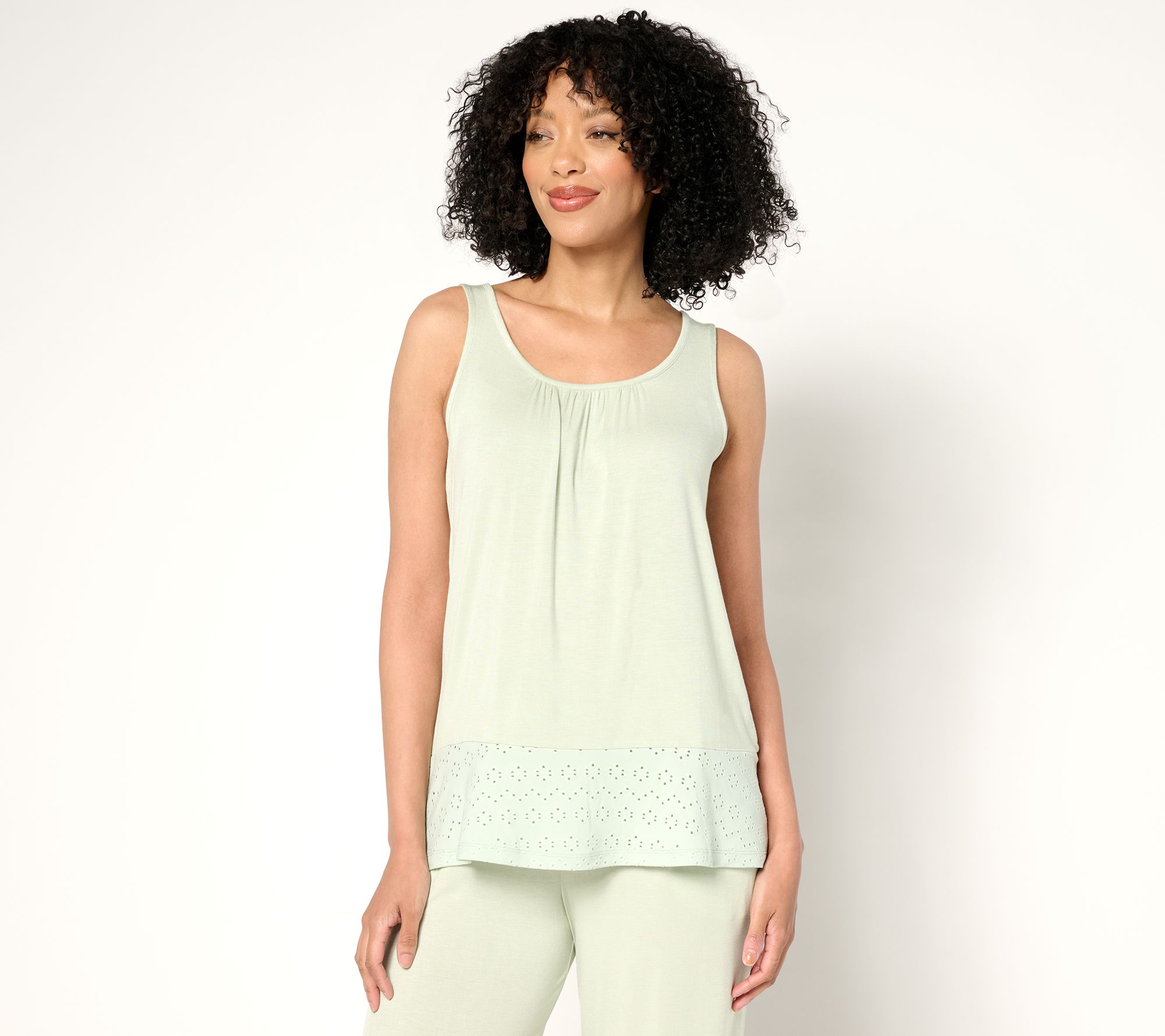 "As Is" Cuddl Duds Soft Stretch Flounce Hem Tank