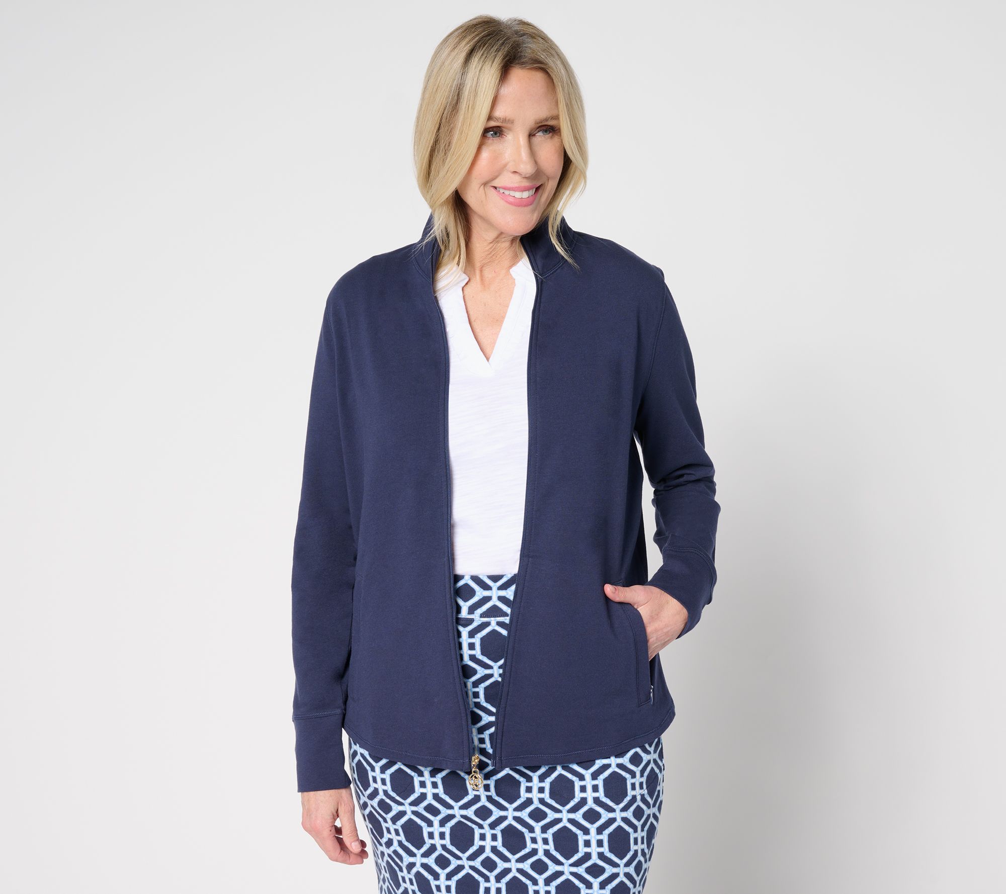 "As Is" Belle Body by Kim Gravel Preppy Full Zip Jacket