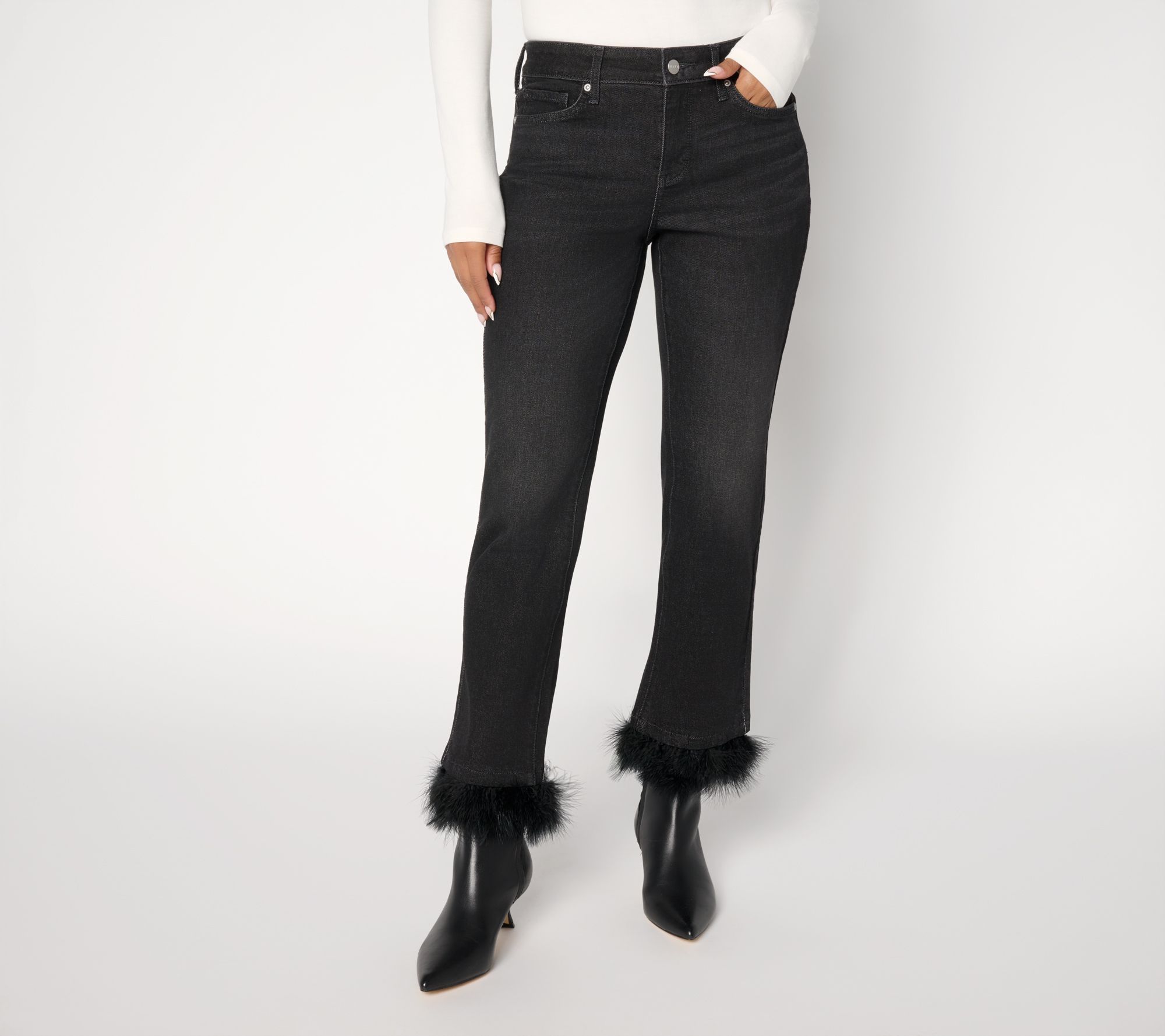 NYDJ Marilyn Straight Ankle Jeans with Removable Hem Trim