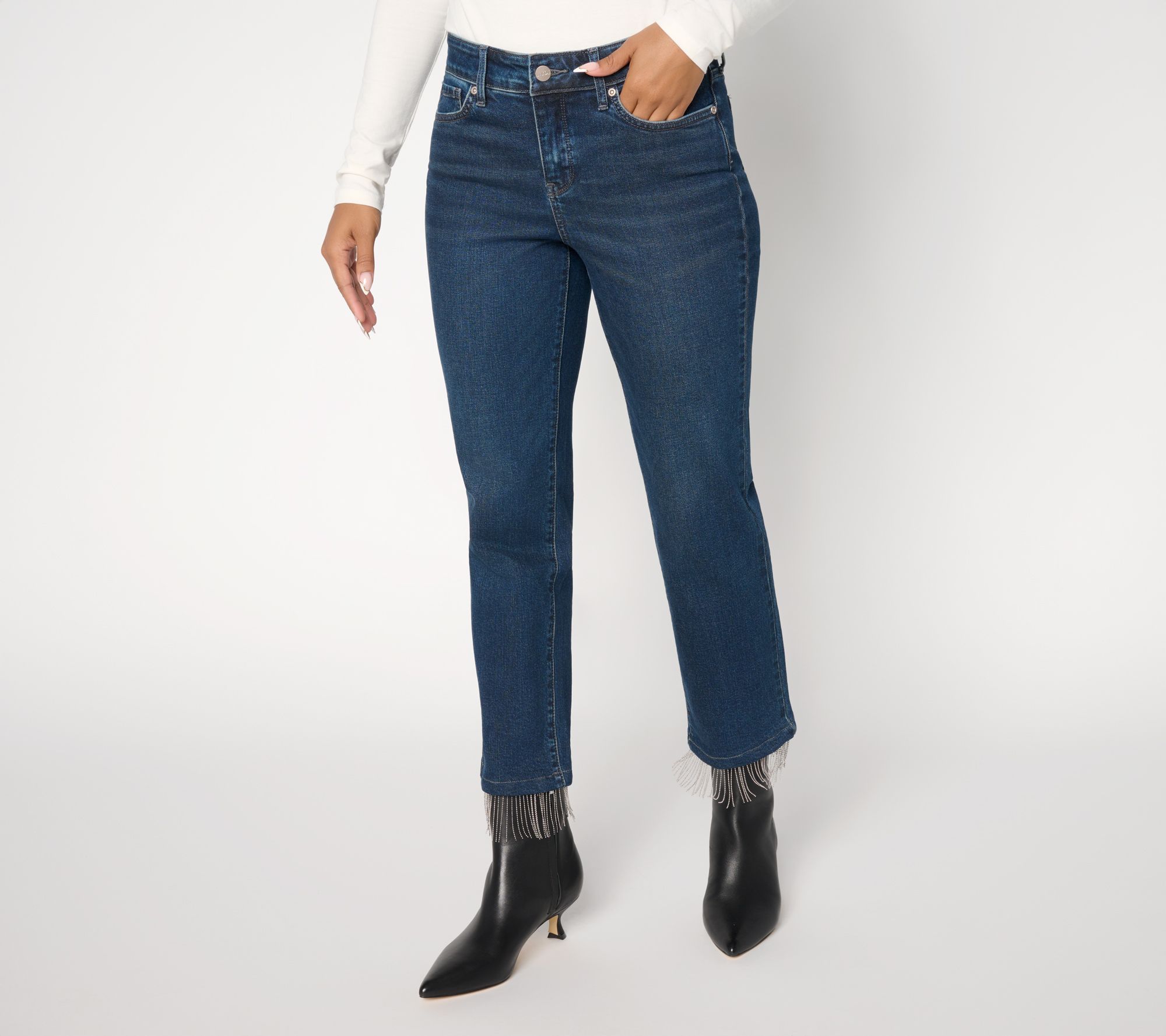 NYDJ Marilyn Straight Ankle Jeans with Removable Hem Trim