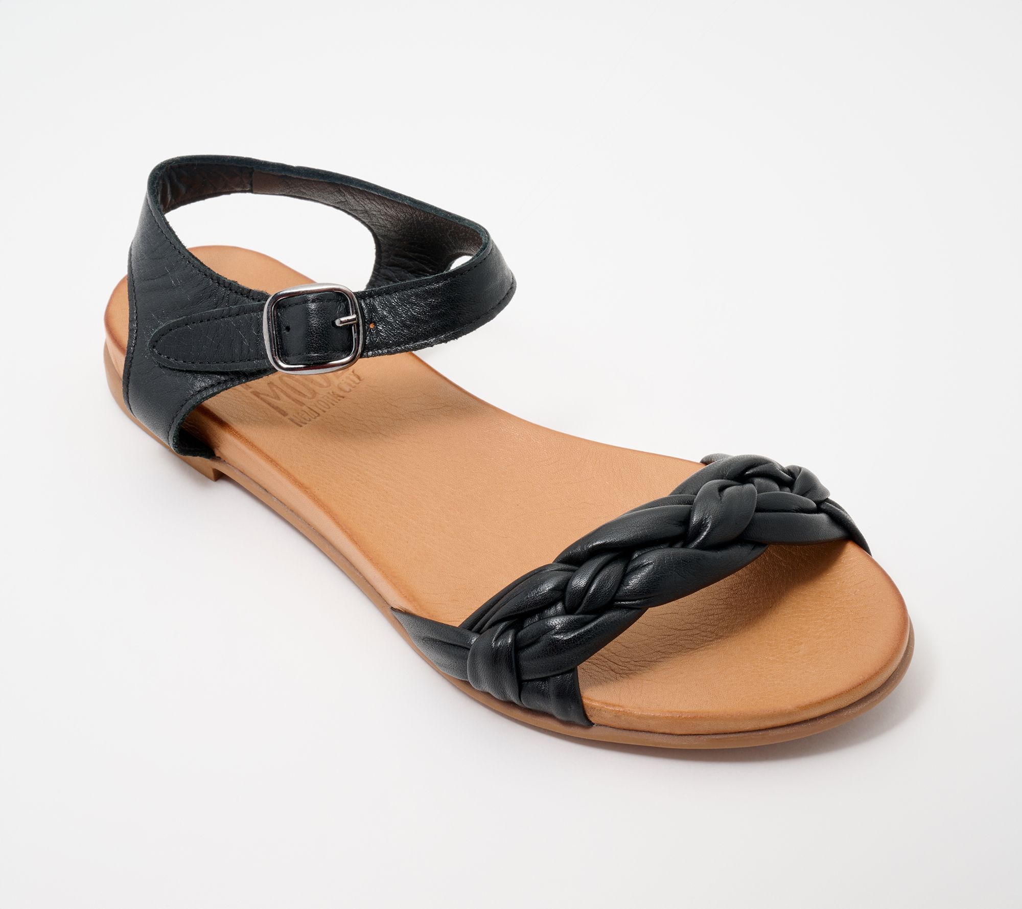 "As Is" Miz Mooz Leather Woven Ankle Strap Sandals - Tommi