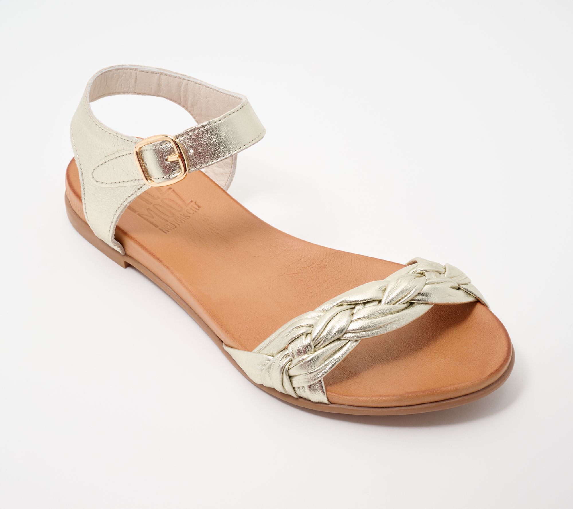 "As Is" Miz Mooz Leather Woven Ankle Strap Sandals - Tommi