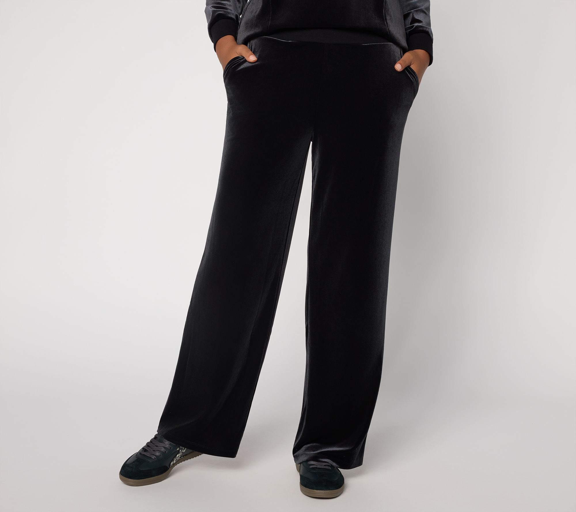 LOGO by Lori Goldstein Regular Velvet Full Length Pants