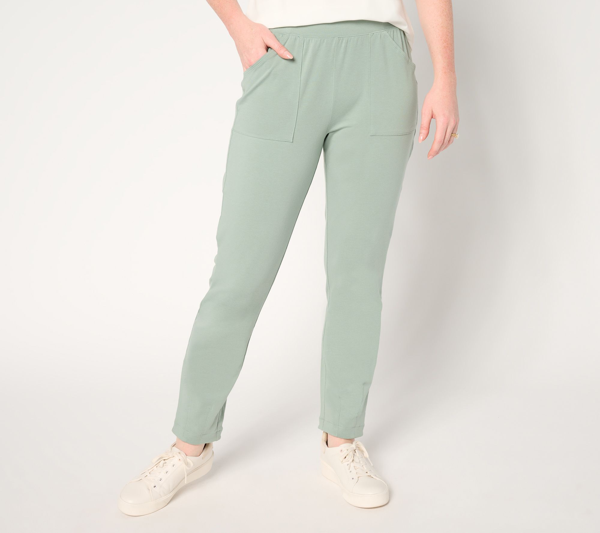 "As Is" AnyBody Petite Cozy Knit Ankle Pant with Darted Hem