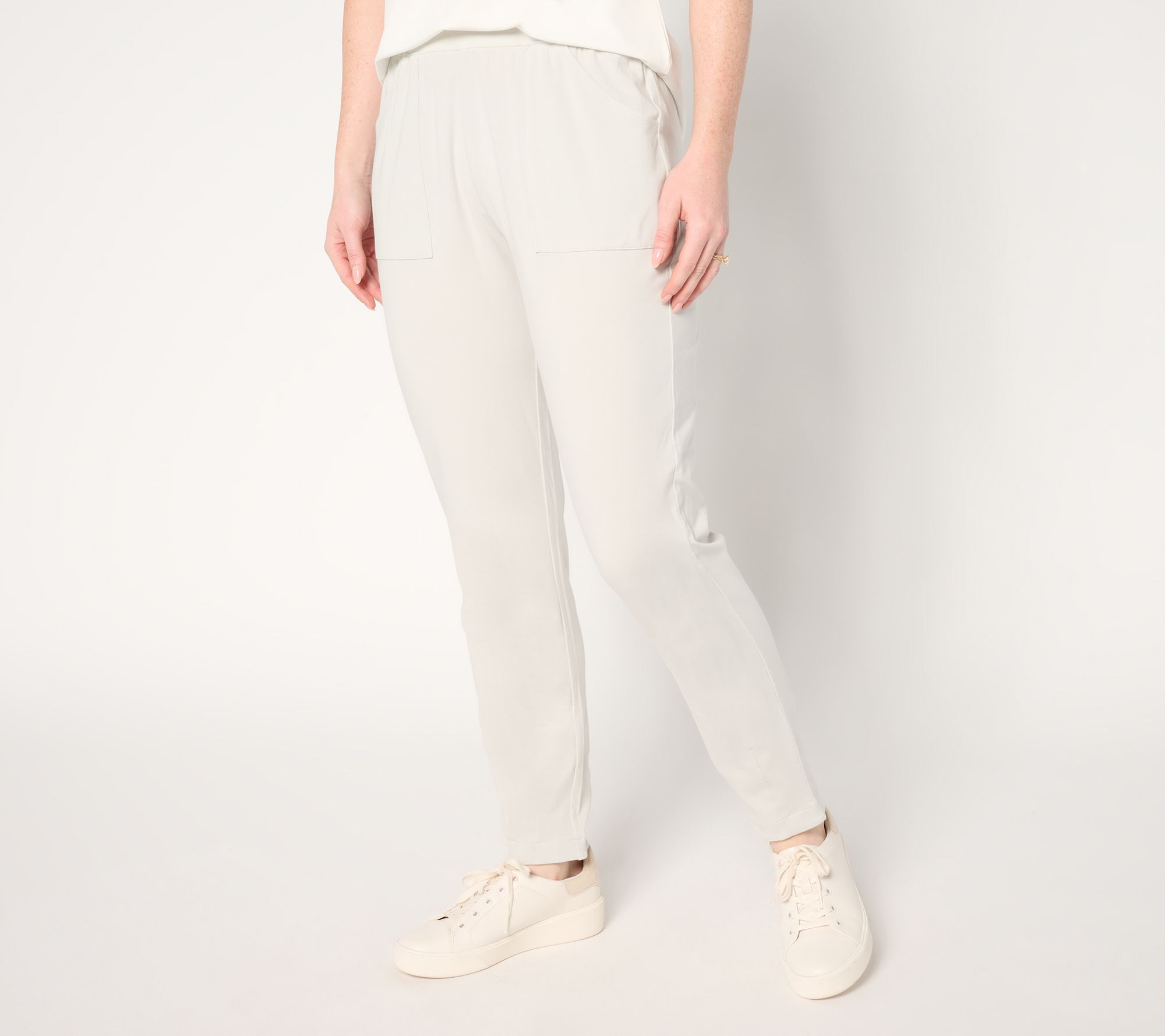 "As Is" AnyBody Petite Cozy Knit Ankle Pant with Darted Hem