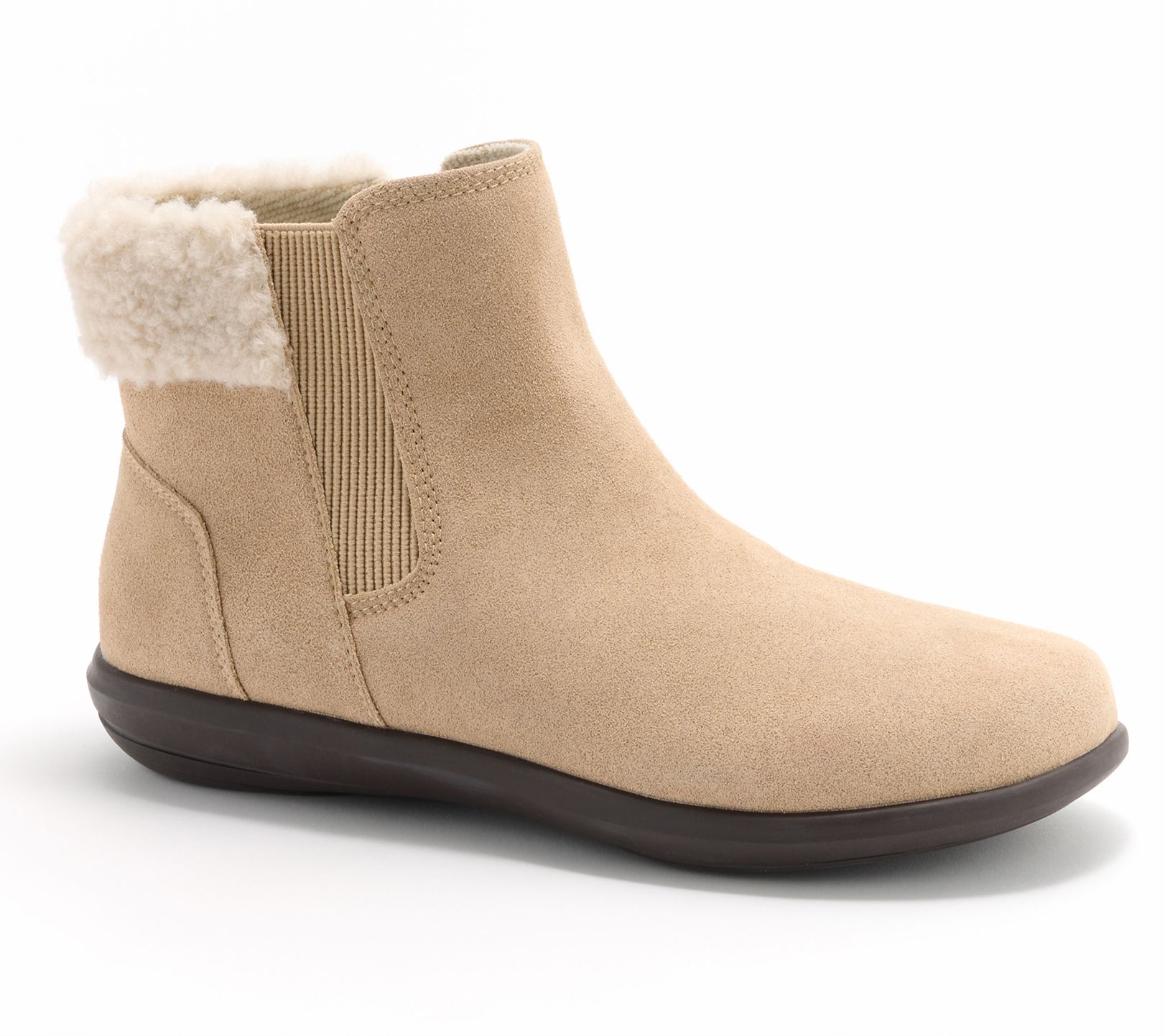 Revitalign Orthotic Suede Cozy Cuff Ankle Boot Trestle Boot