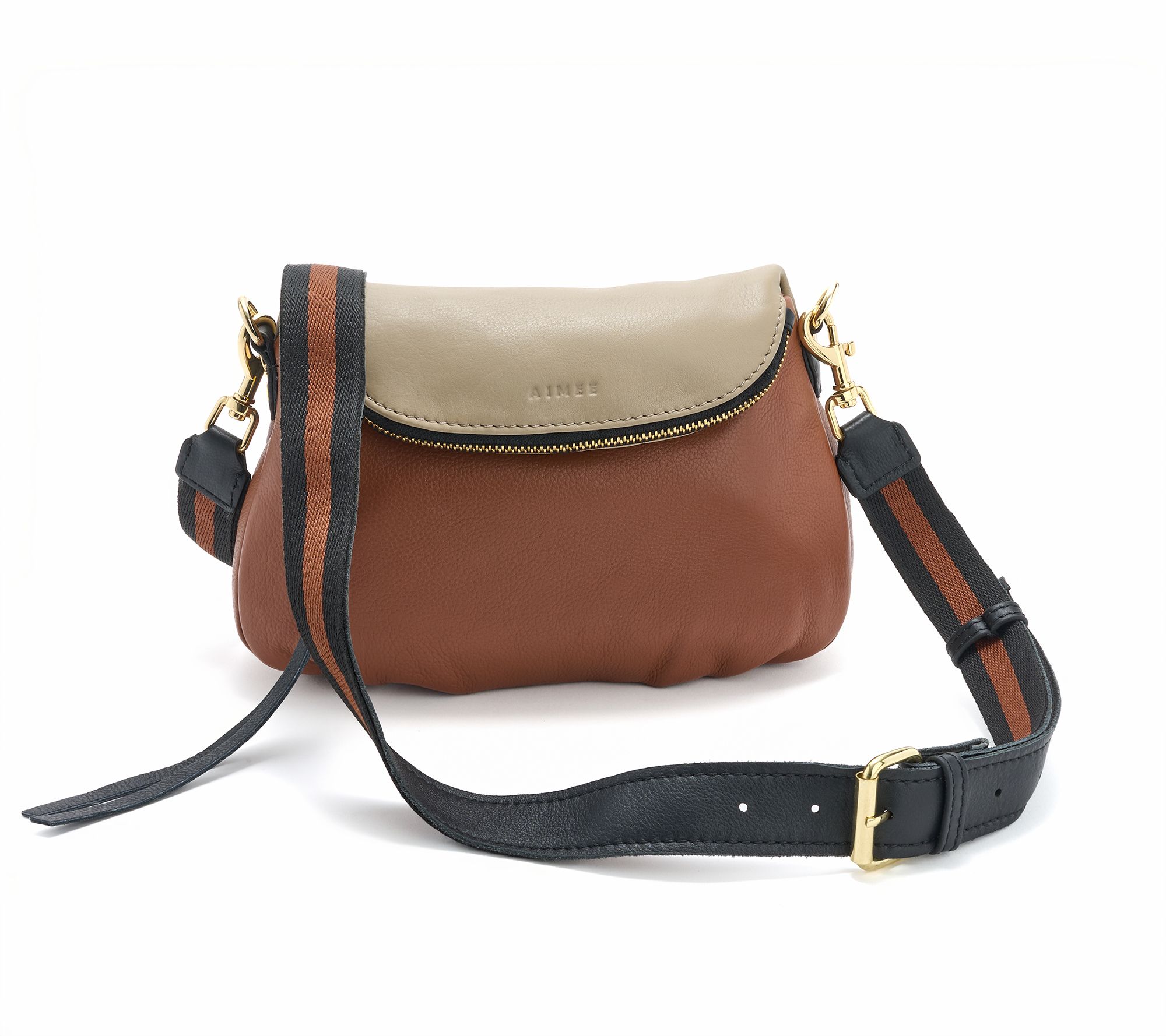 Aimee Kestenberg Dual Entry Leather Crossbody w/ Two Way Strap