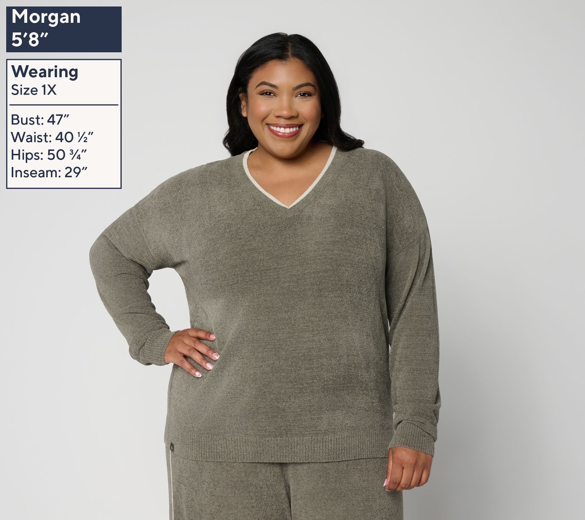 Barefoot Dreams CozyChic Ultra Lite Contrast Double V-Neck