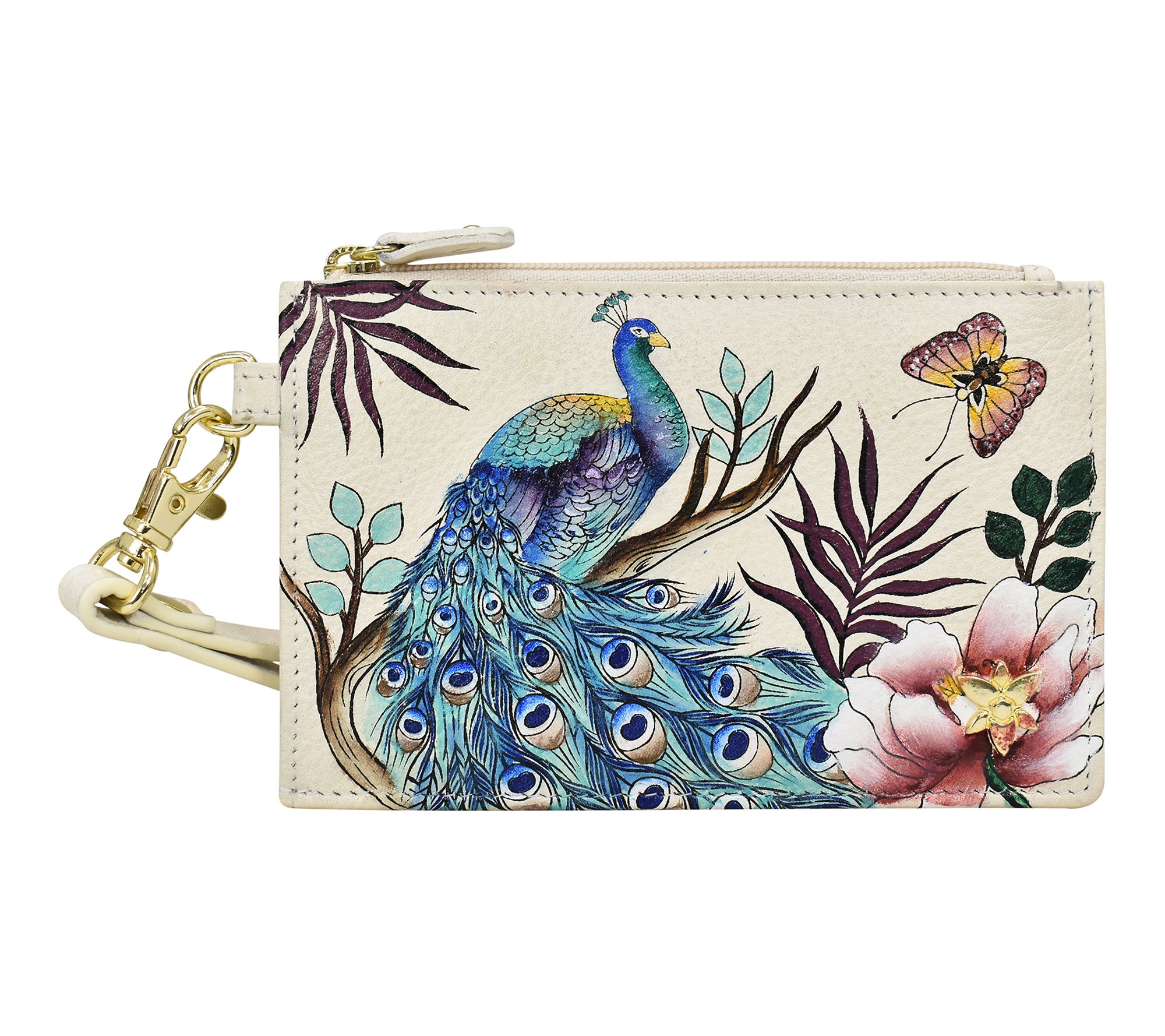 Anushcka Painted Leather Card Holder with Wristlet