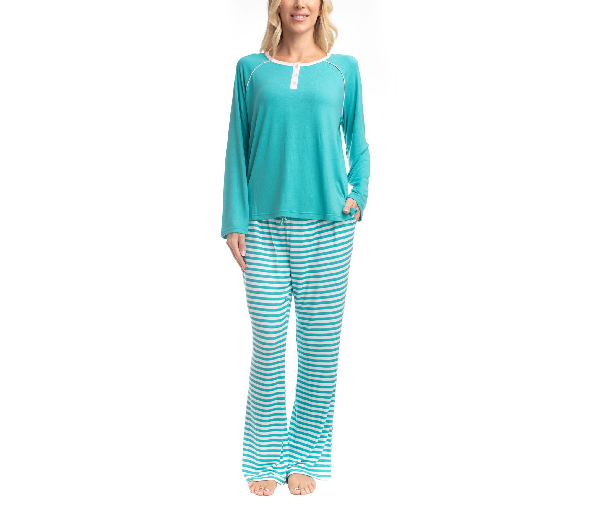 Goodnight Kiss Ladies' Cherry & Merry Henley PJSet