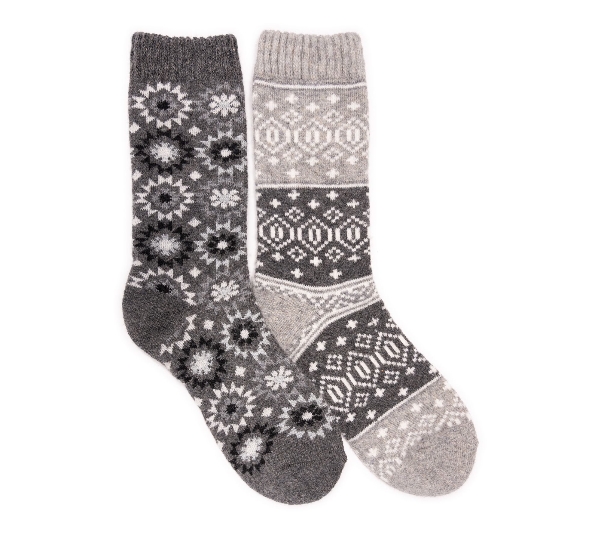 MUK LUKS Women's Set of 2 Cozy Wool Blend Socks