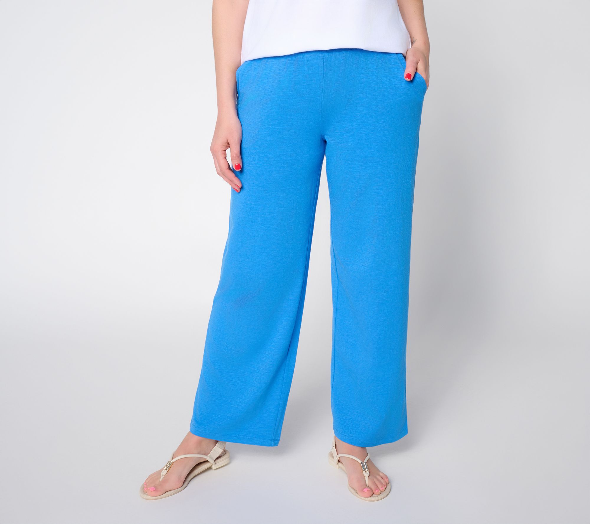 Belle by Kim Gravel Petite Slub Club Relaxed Pant