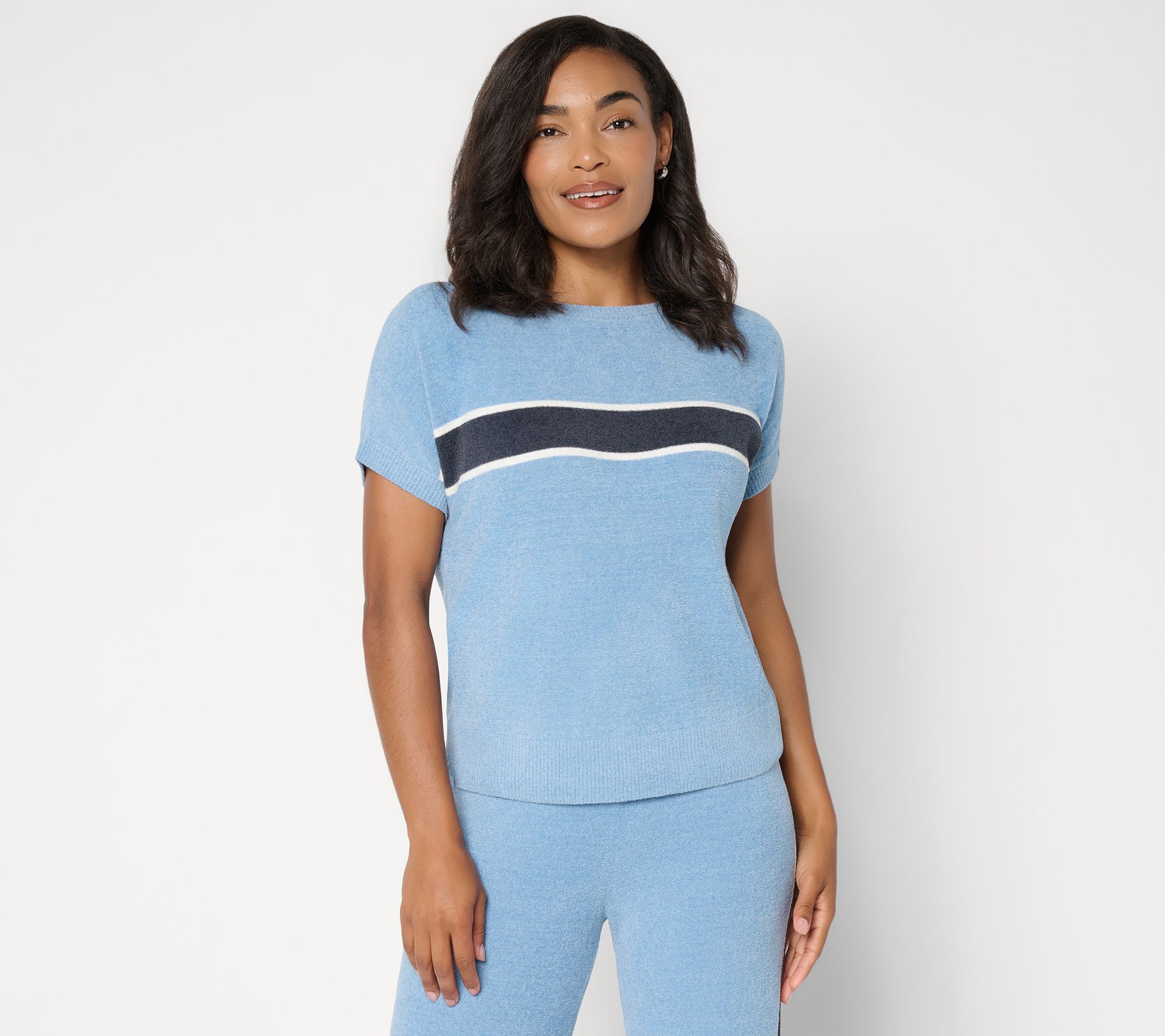  Barefoot Dreams CozyChic Ultra Lite Contrast Stripe Pullover