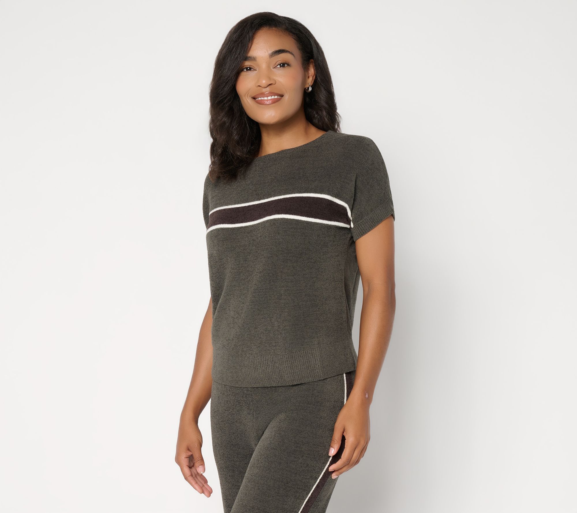 Barefoot Dreams CozyChic Ultra Lite Contrast Stripe Pullover