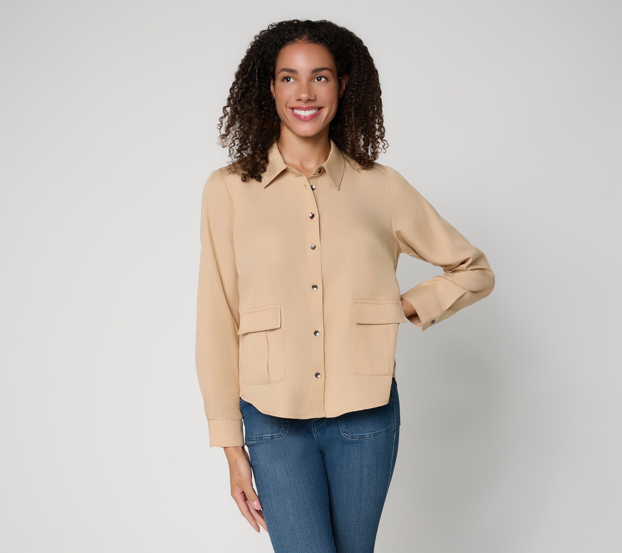 Peace Love World Boheme Lyocell Utility Shirt With Pockets