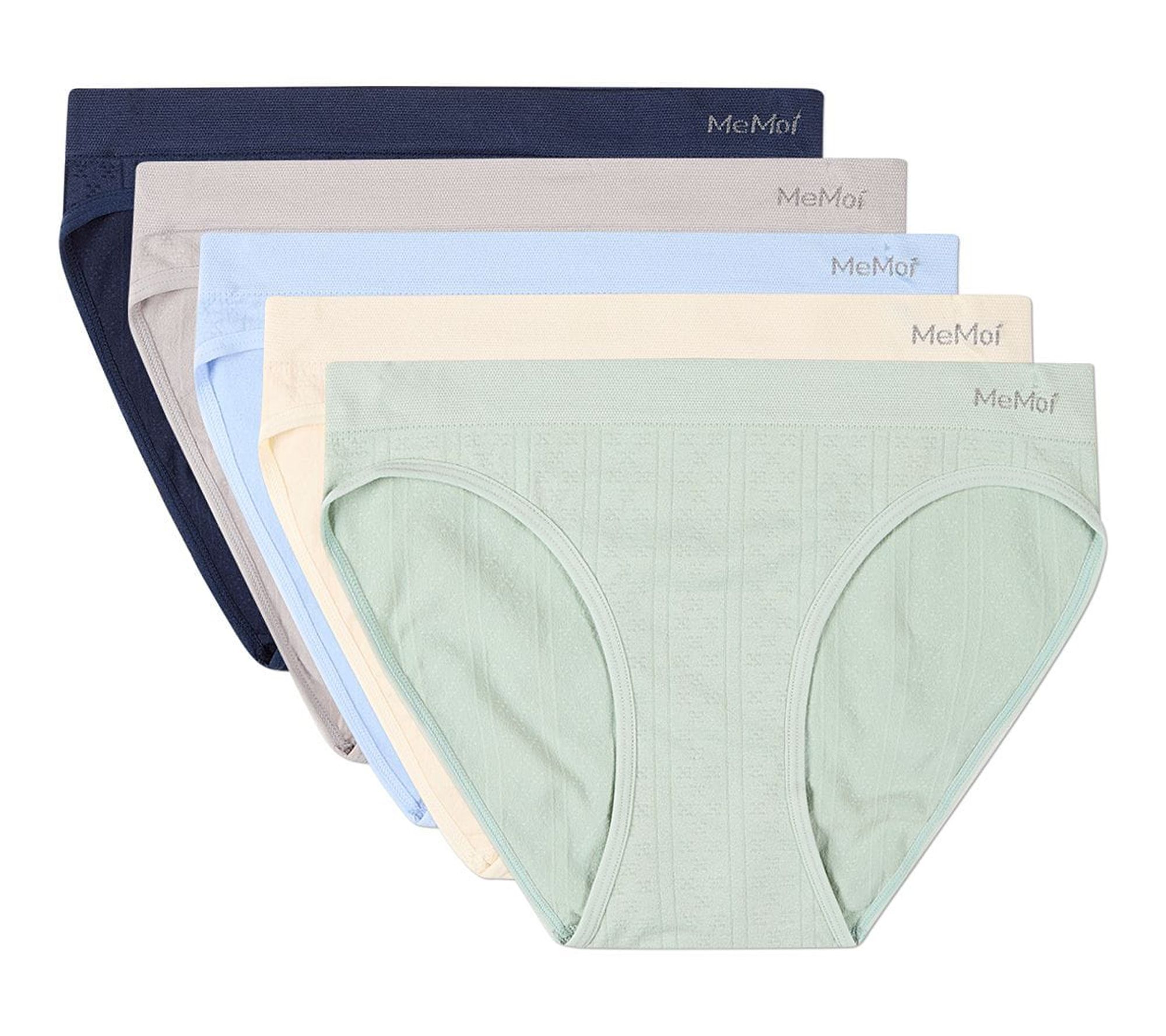 Memoi  Women's Set of 5 Seamless Pointelle  Bikini Panties