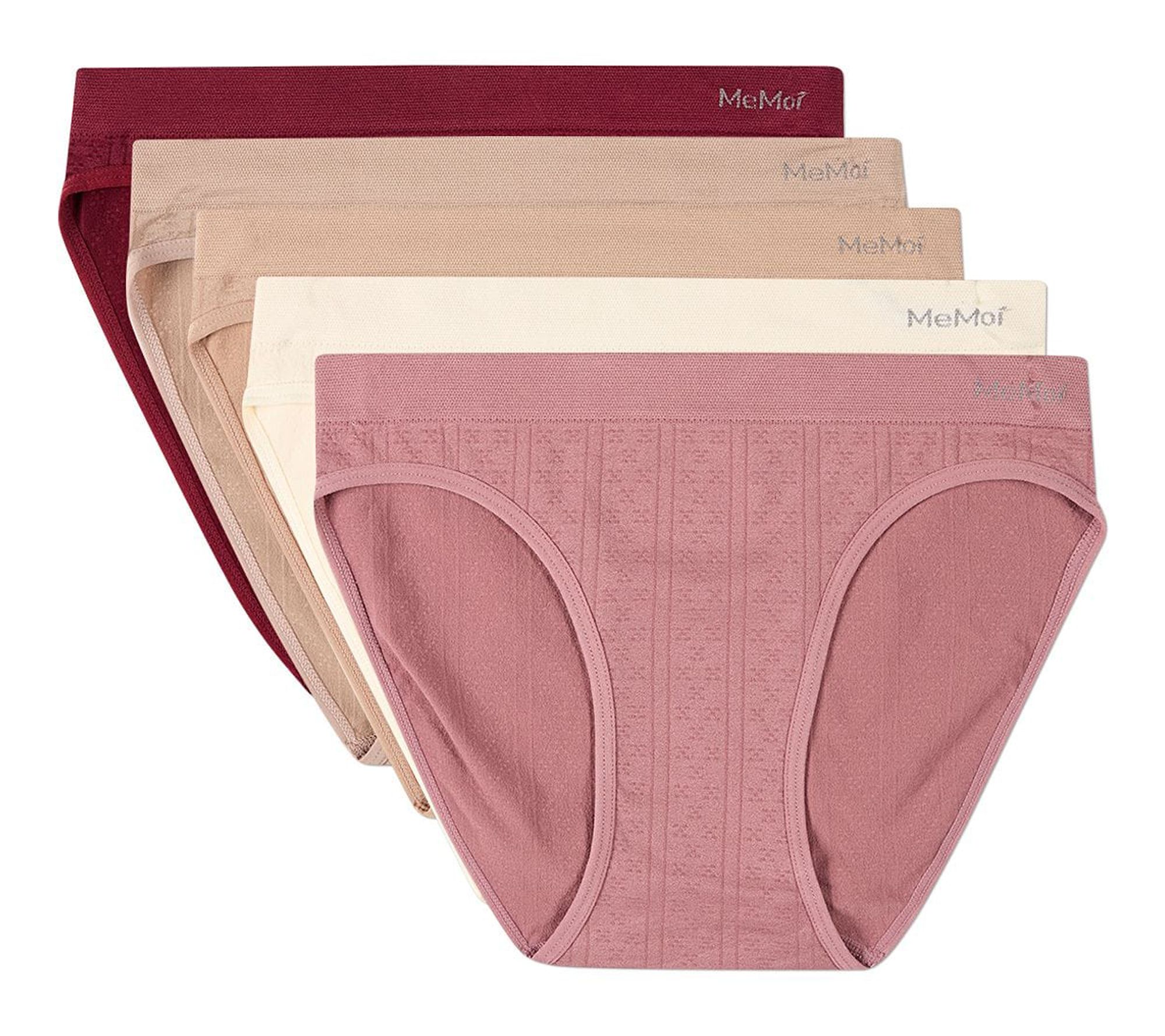 Memoi  Women's Set of 5 Seamless Pointelle  Bikini Panties