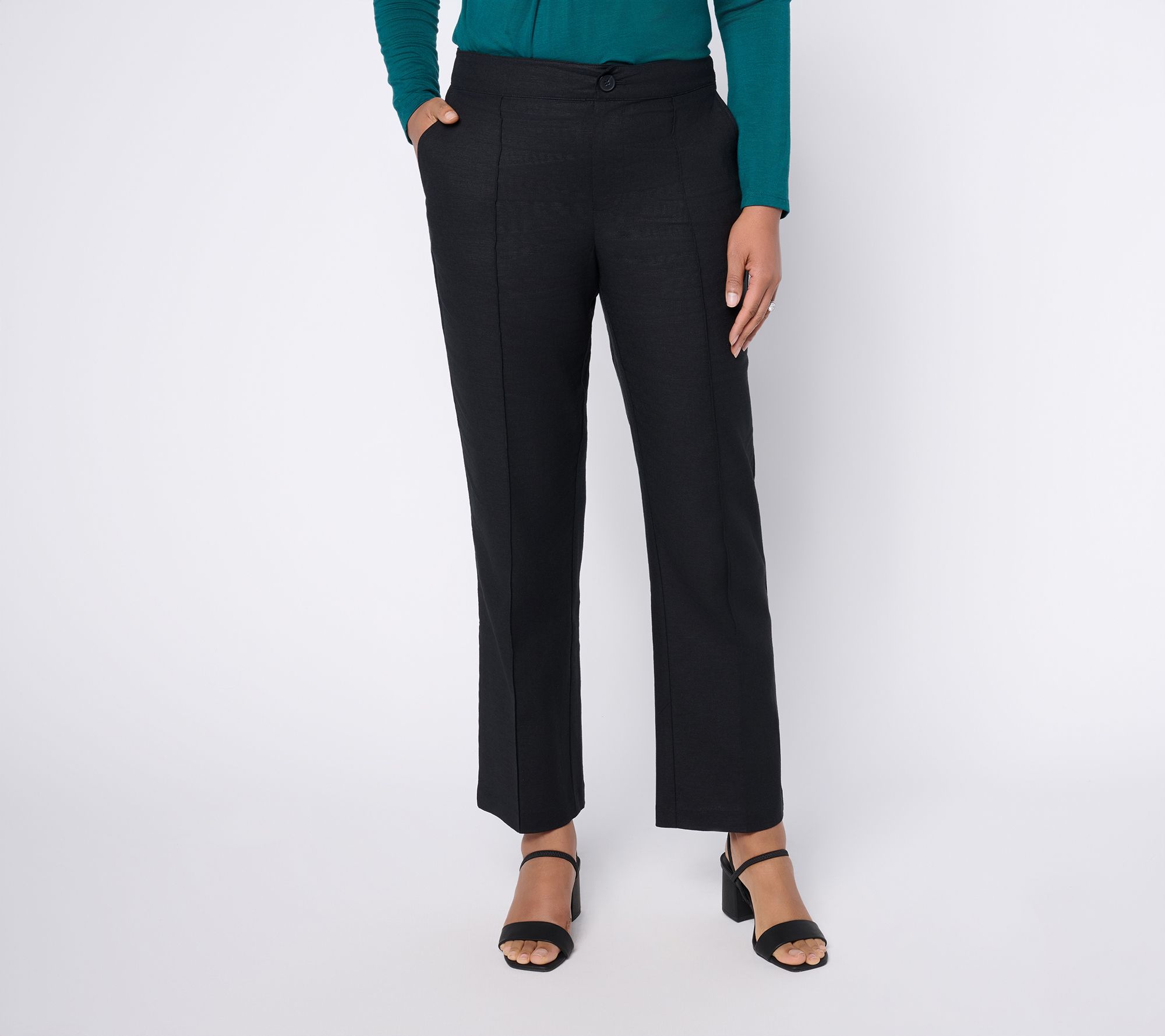 BEAUTIFUL by Lawrence Zarian Regular Linen Blend Straight Leg Pant