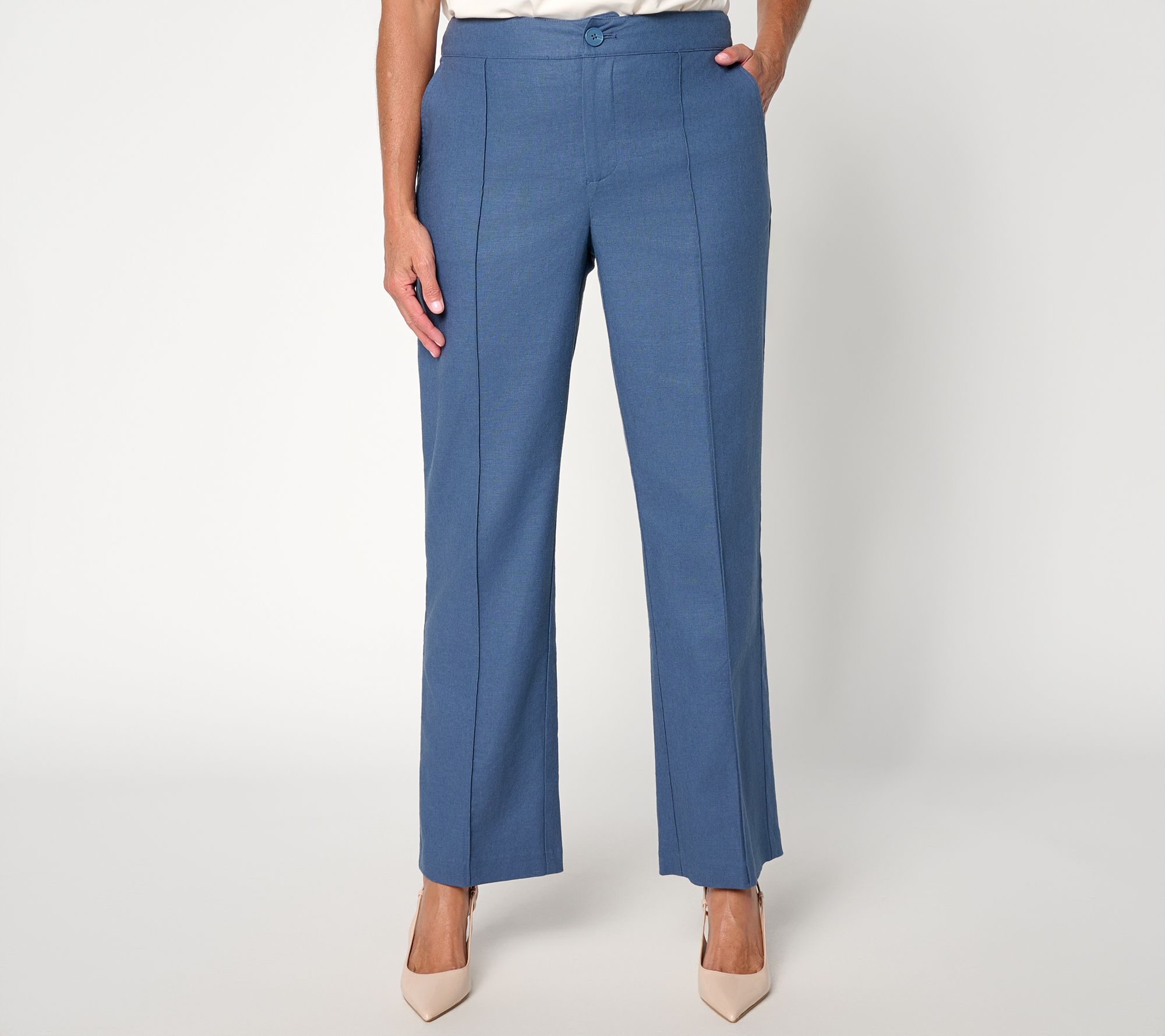 BEAUTIFUL by Lawrence Zarian Regular Linen Blend Straight Leg Pant