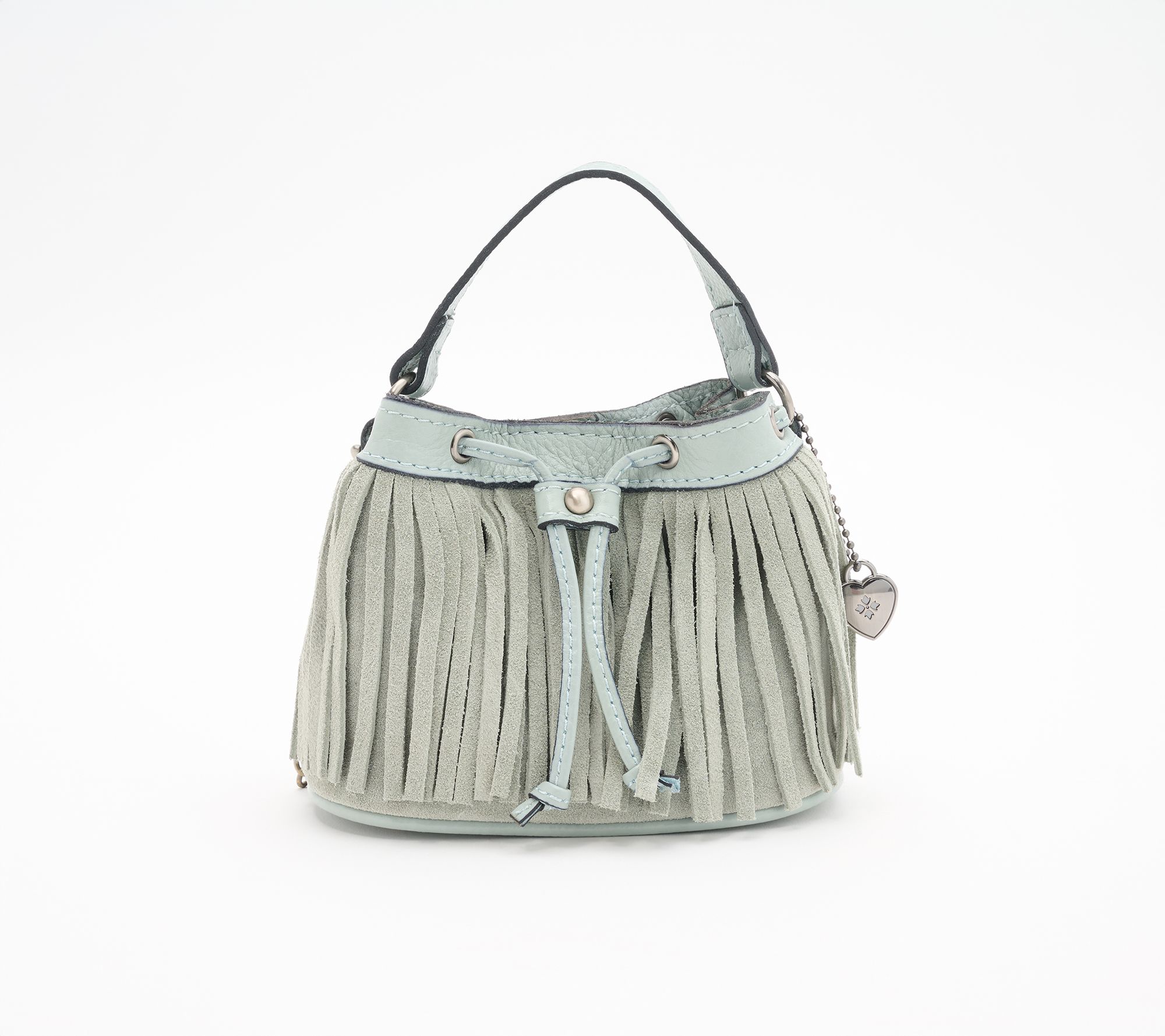  Patricia Nash Mini Elisa Fringe Bucket Bag w/ Chain Strap