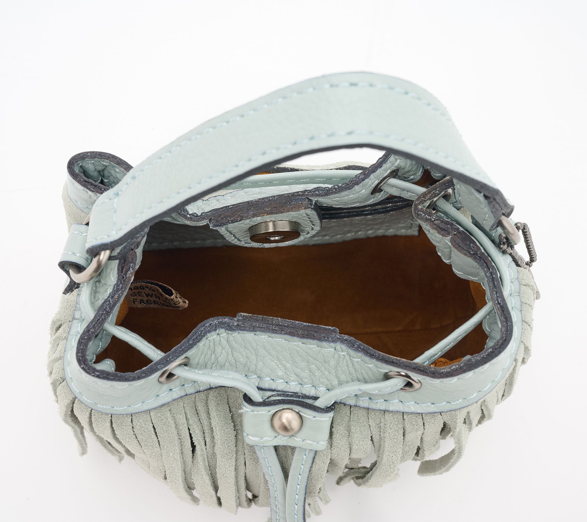 Patricia Nash Mini Elisa Fringe Bucket Bag w/ Chain Strap | QVC