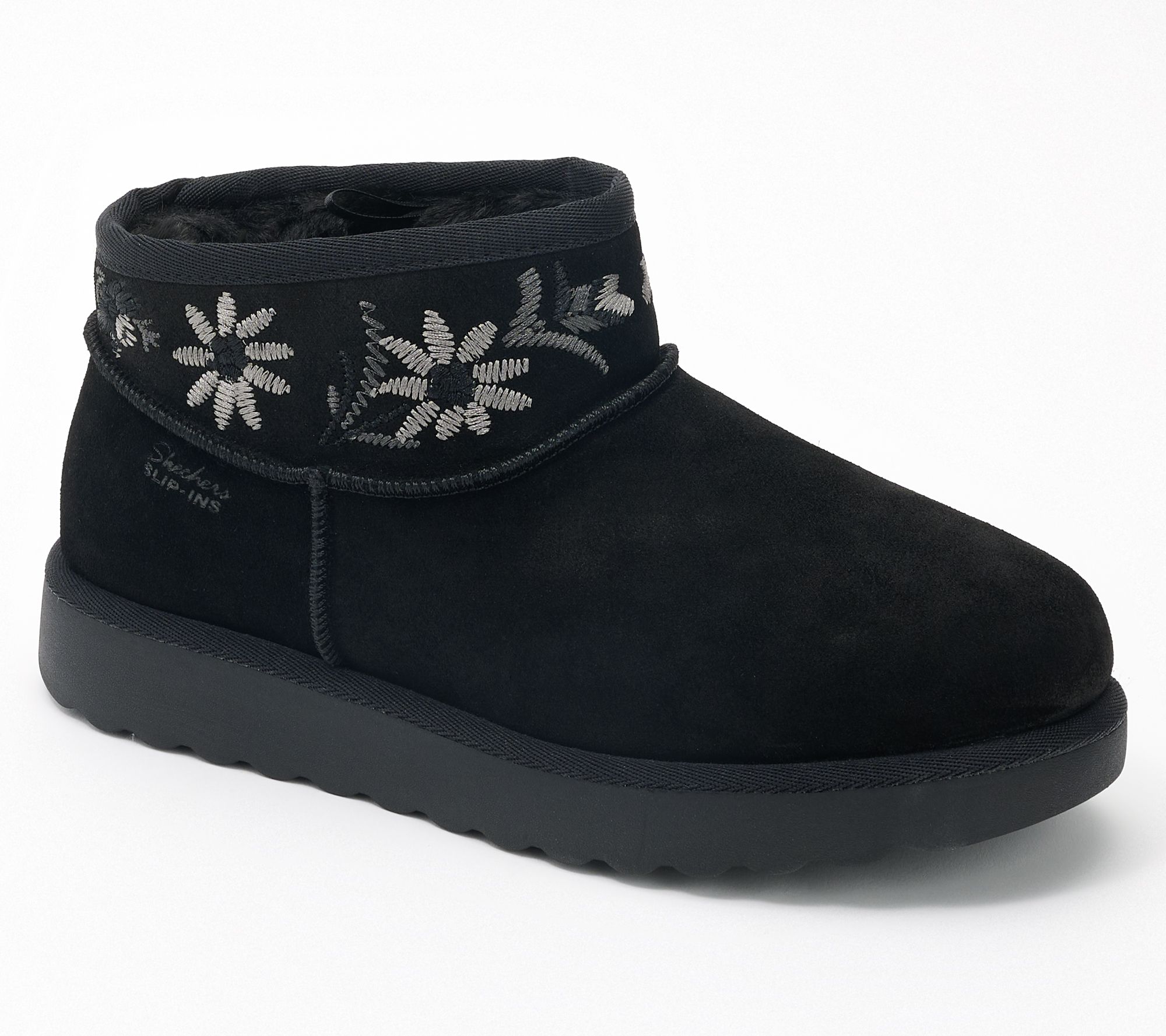  Skechers Slip-ins Embroidered Ankle Boots - Cozy Chateau