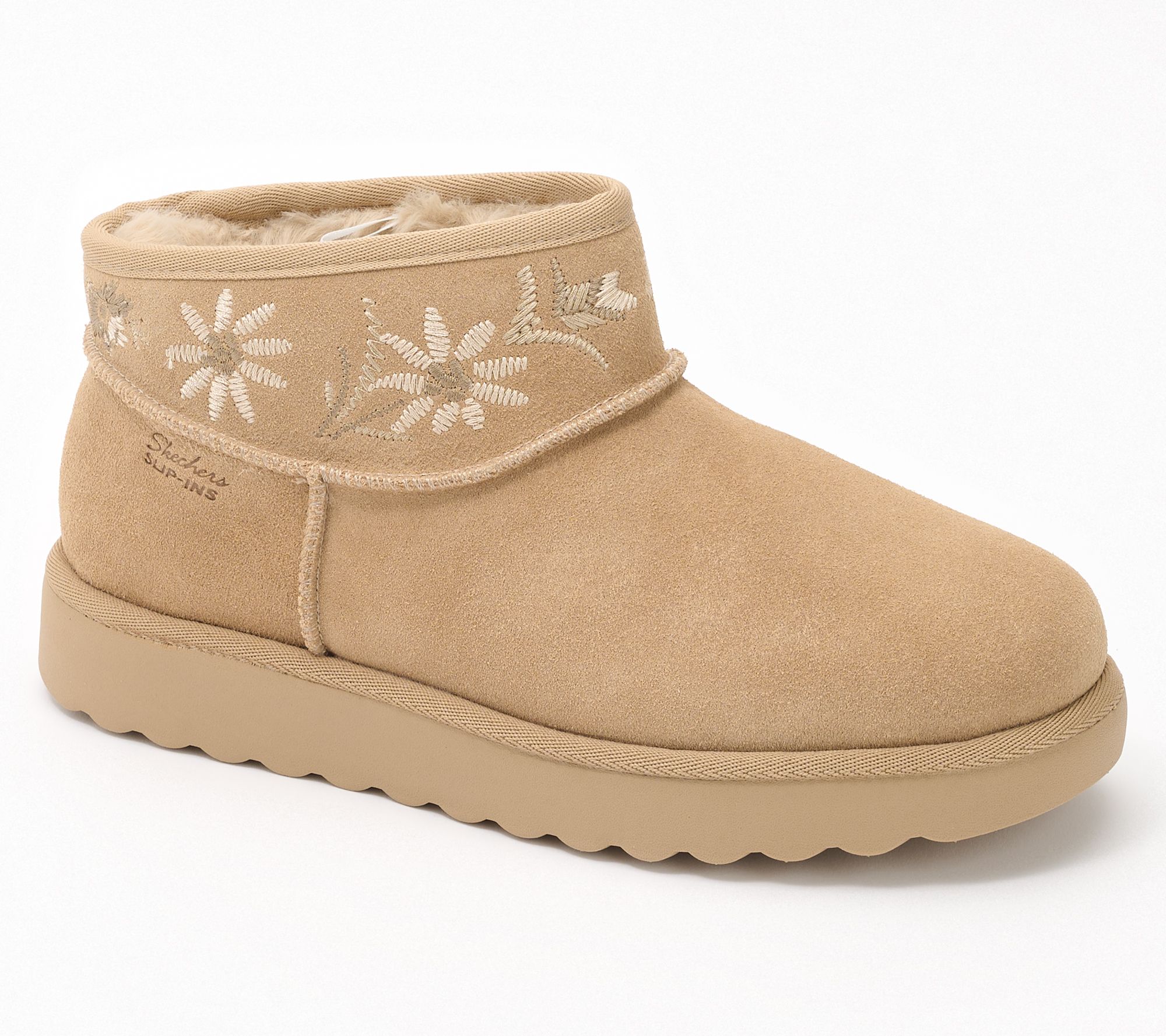 Skechers Slip-ins Embroidered Ankle Boots - Cozy Chateau