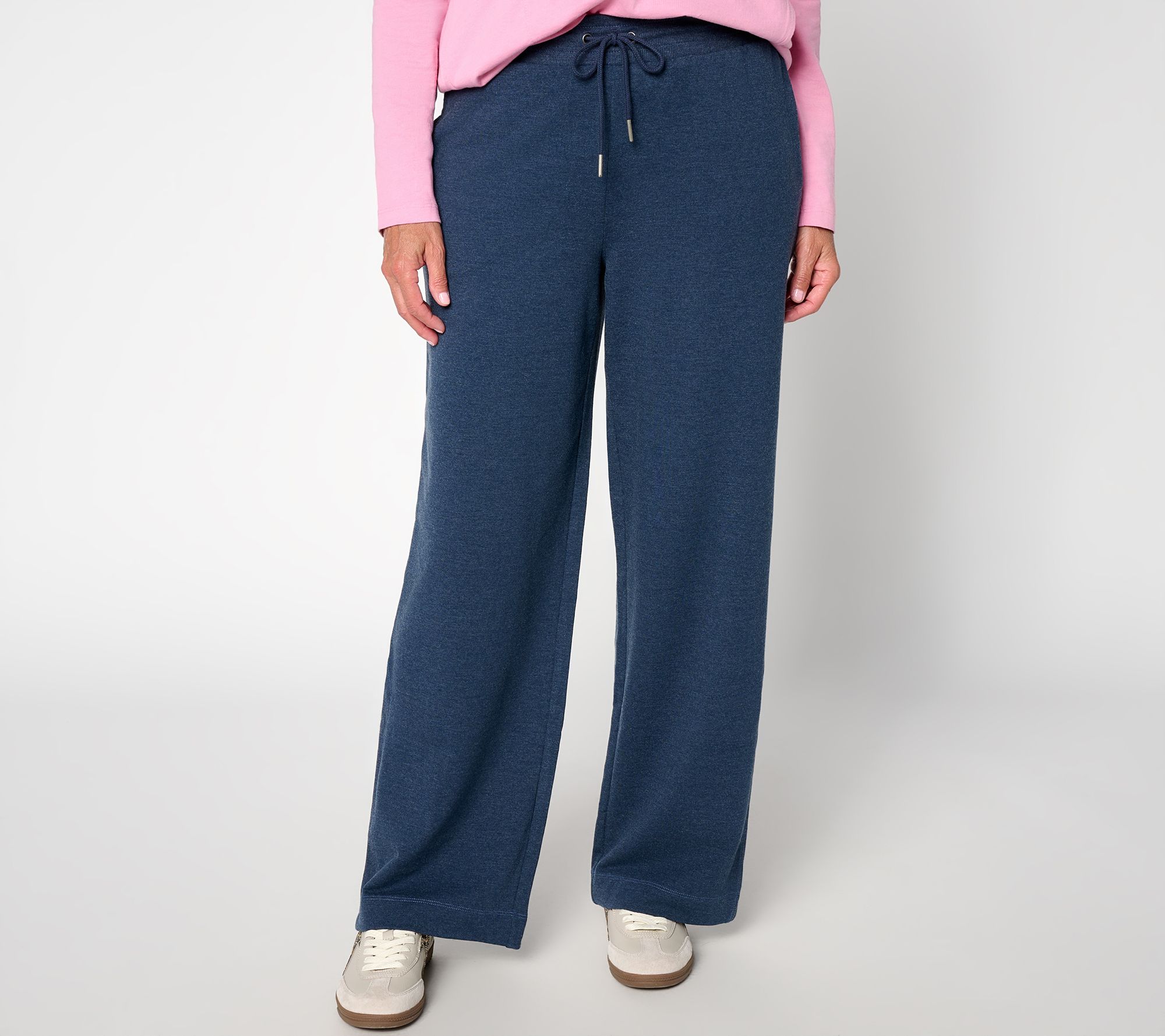 LOGO by Lori Goldstein Regular French Terry Wide Leg Pants