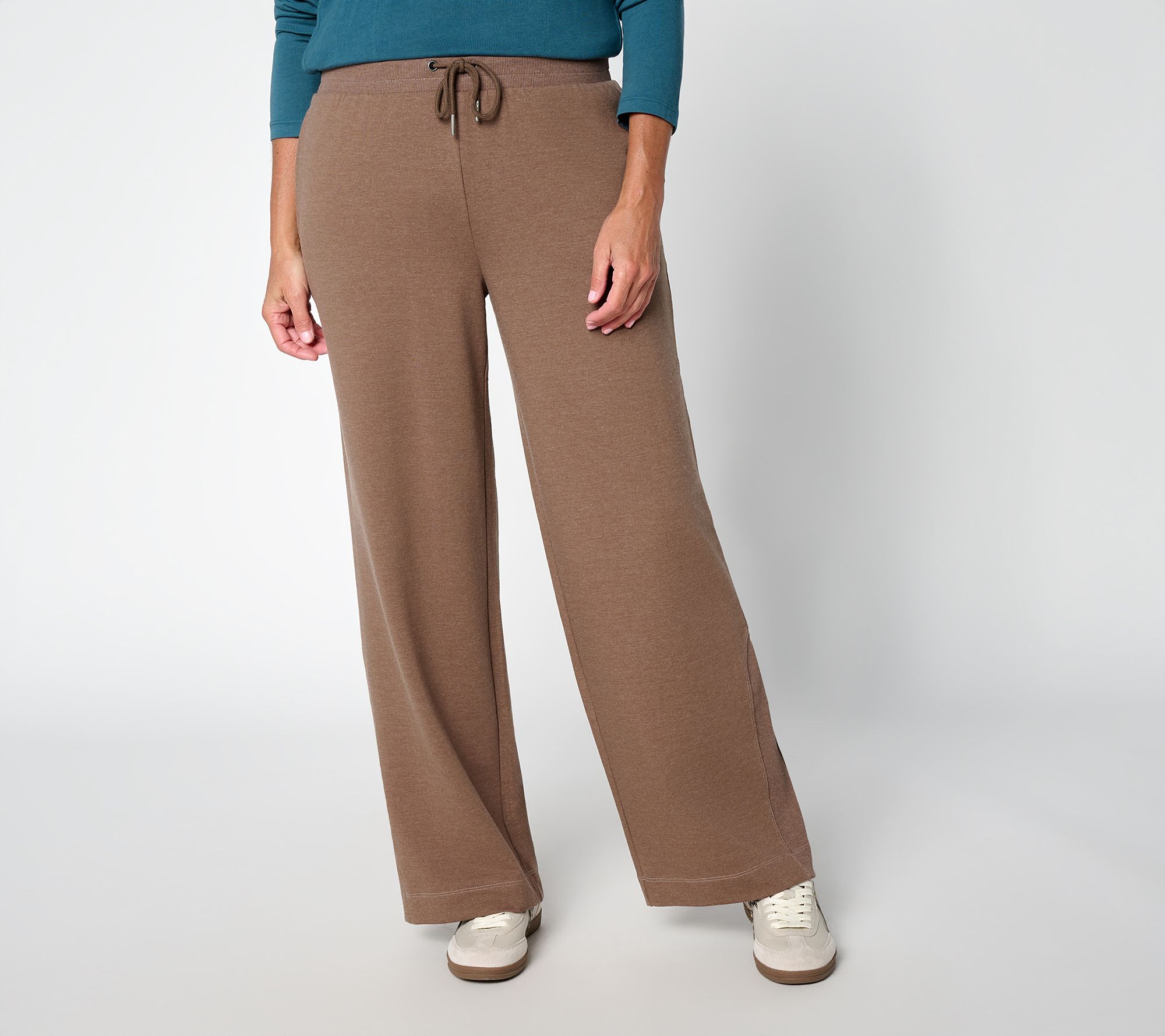 LOGO by Lori Goldstein Regular French Terry Wide Leg Pants