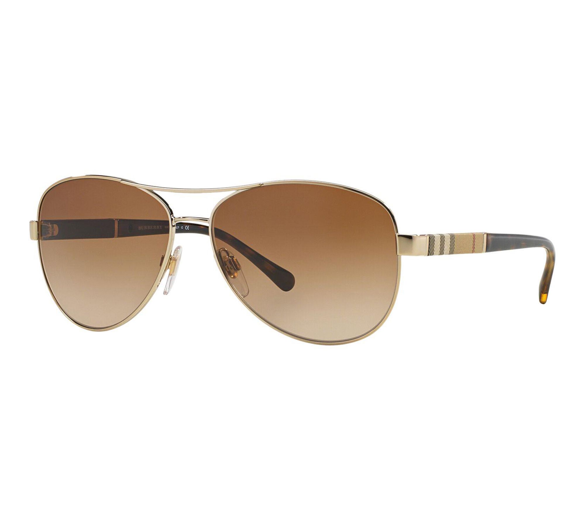 Burberry BE3080 Sunglasses - Light Gold/Brown