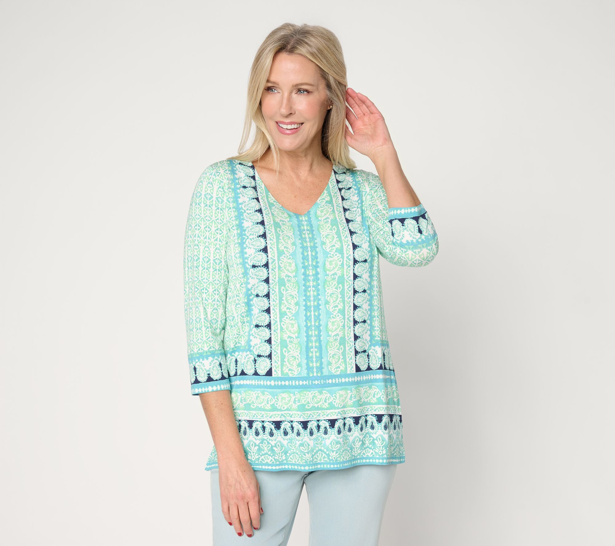 "As Is" Belle Beach by Kim Gravel Ryn Spnx Painted Paisley Boarder TrimTop