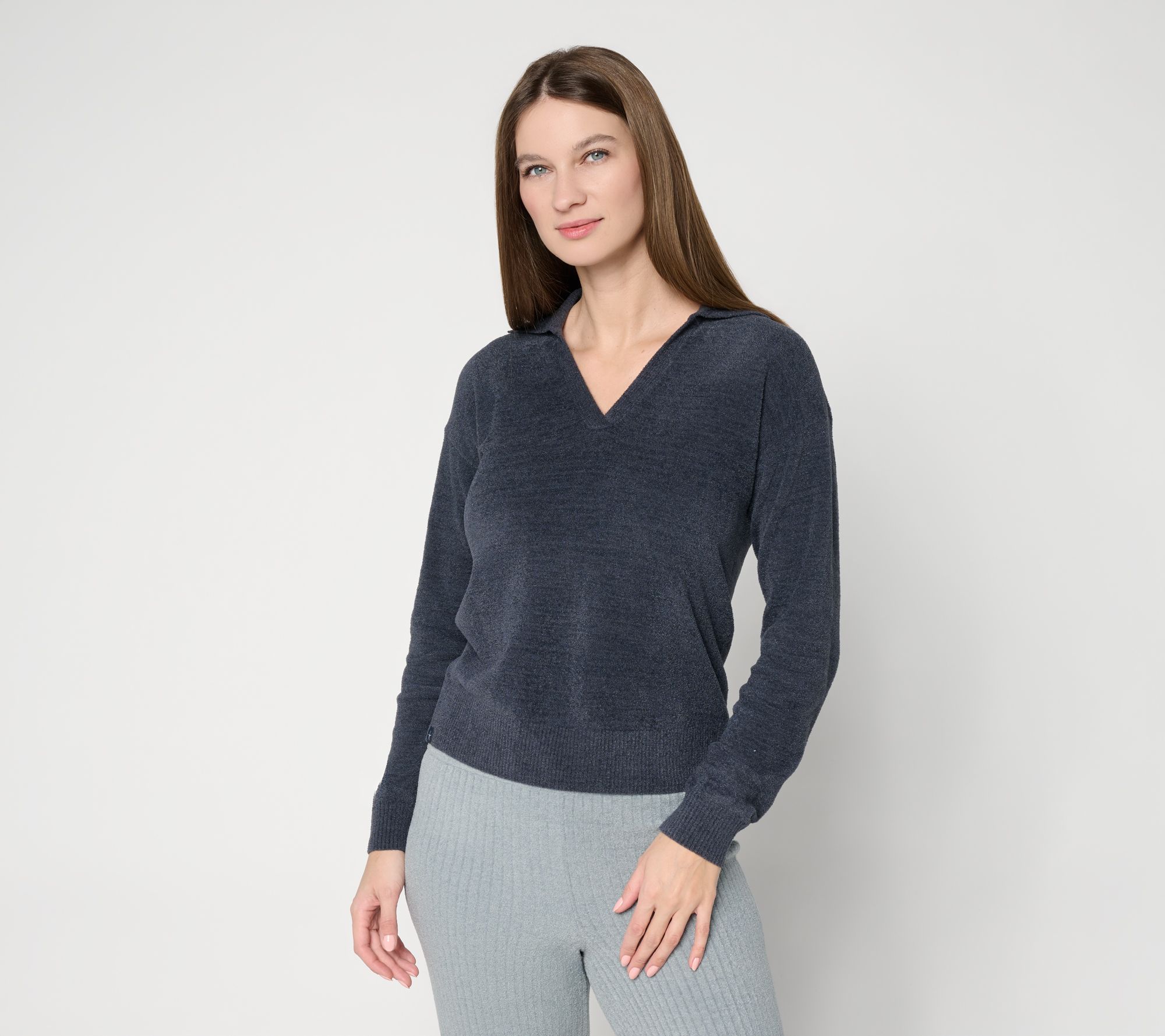 "As Is" Barefoot Dreams CozyChic Ultra Lite Open Polo