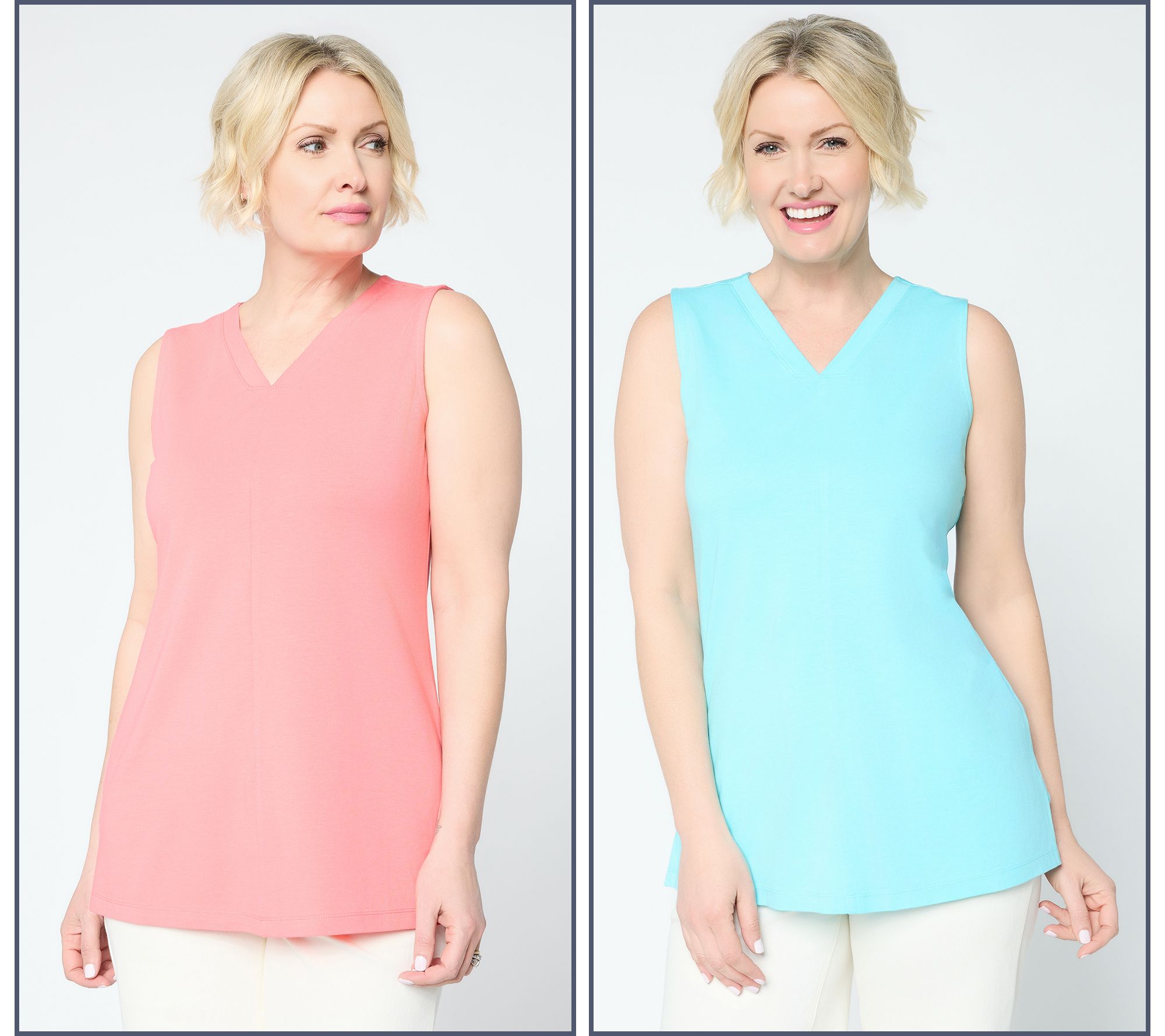 "As Is" Denim & Co. Essentials Reg Favorite Jersey 2-Pack Tunics