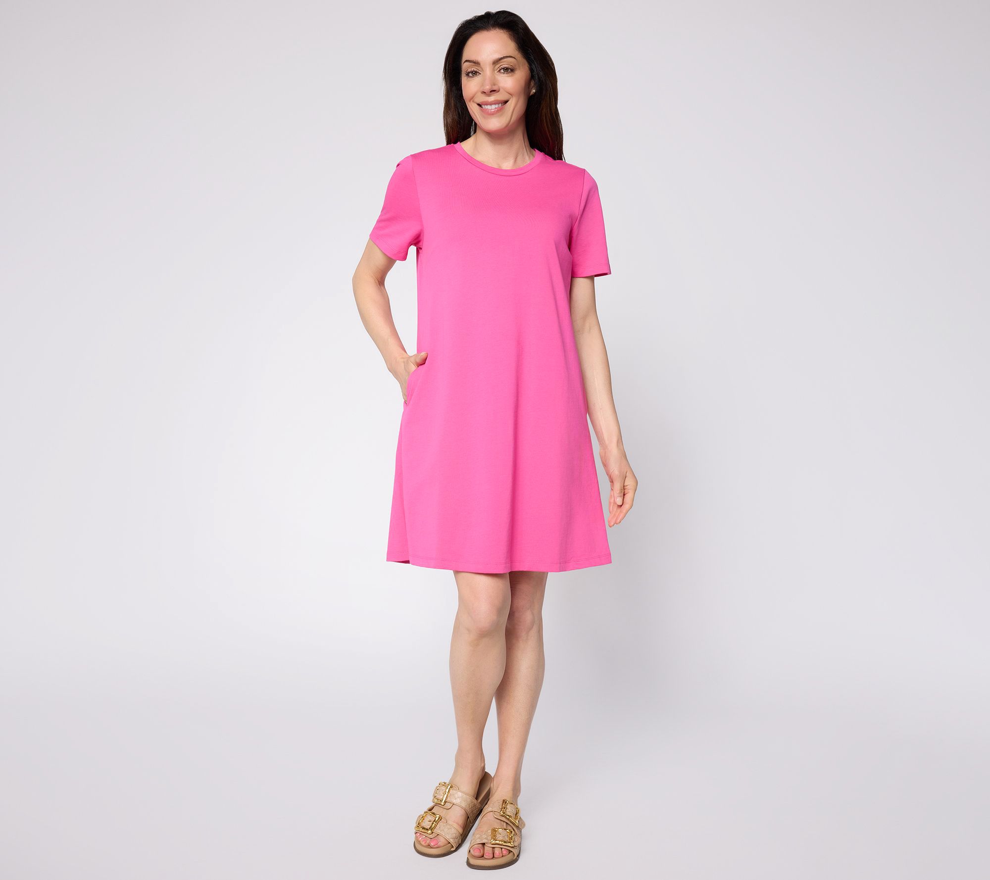 "As Is" Luxe by Aimee Kestenberg Reg Printed A-Line Tee-Shirt Dress