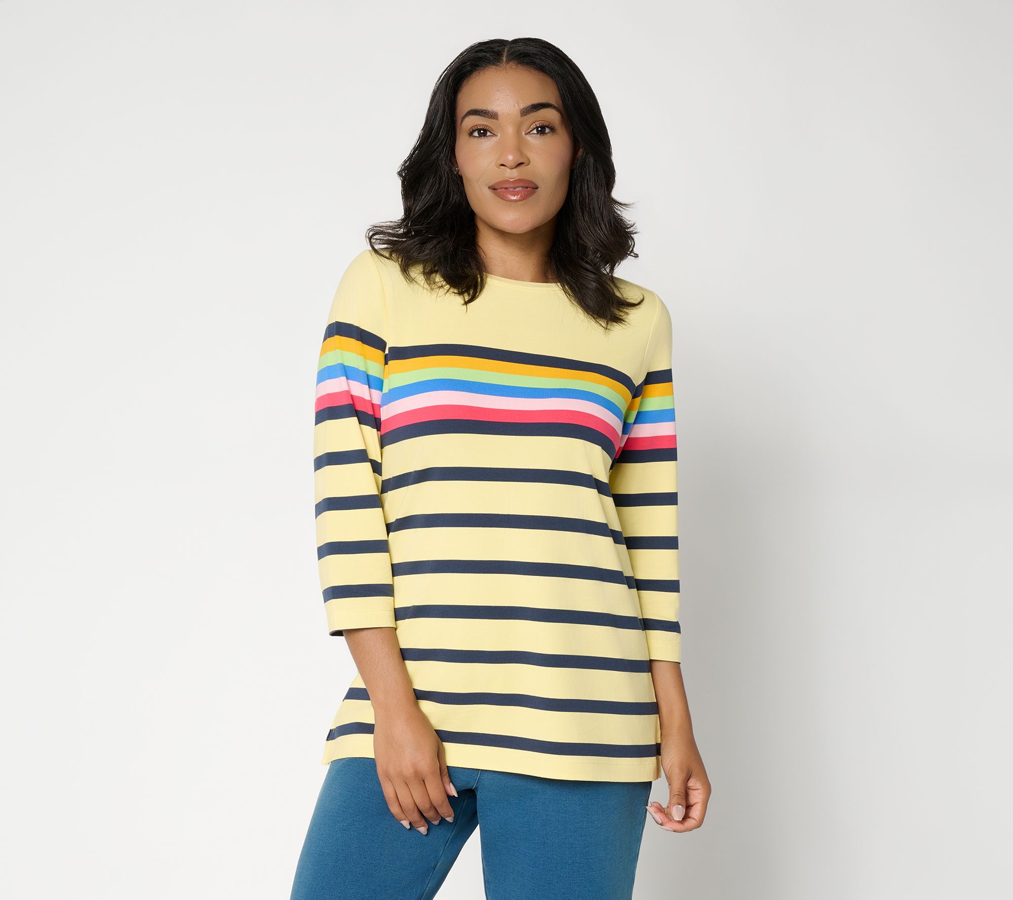 "As Is" Liberty Belles by Kim Gravel TripleLuxe Knit Striped Top