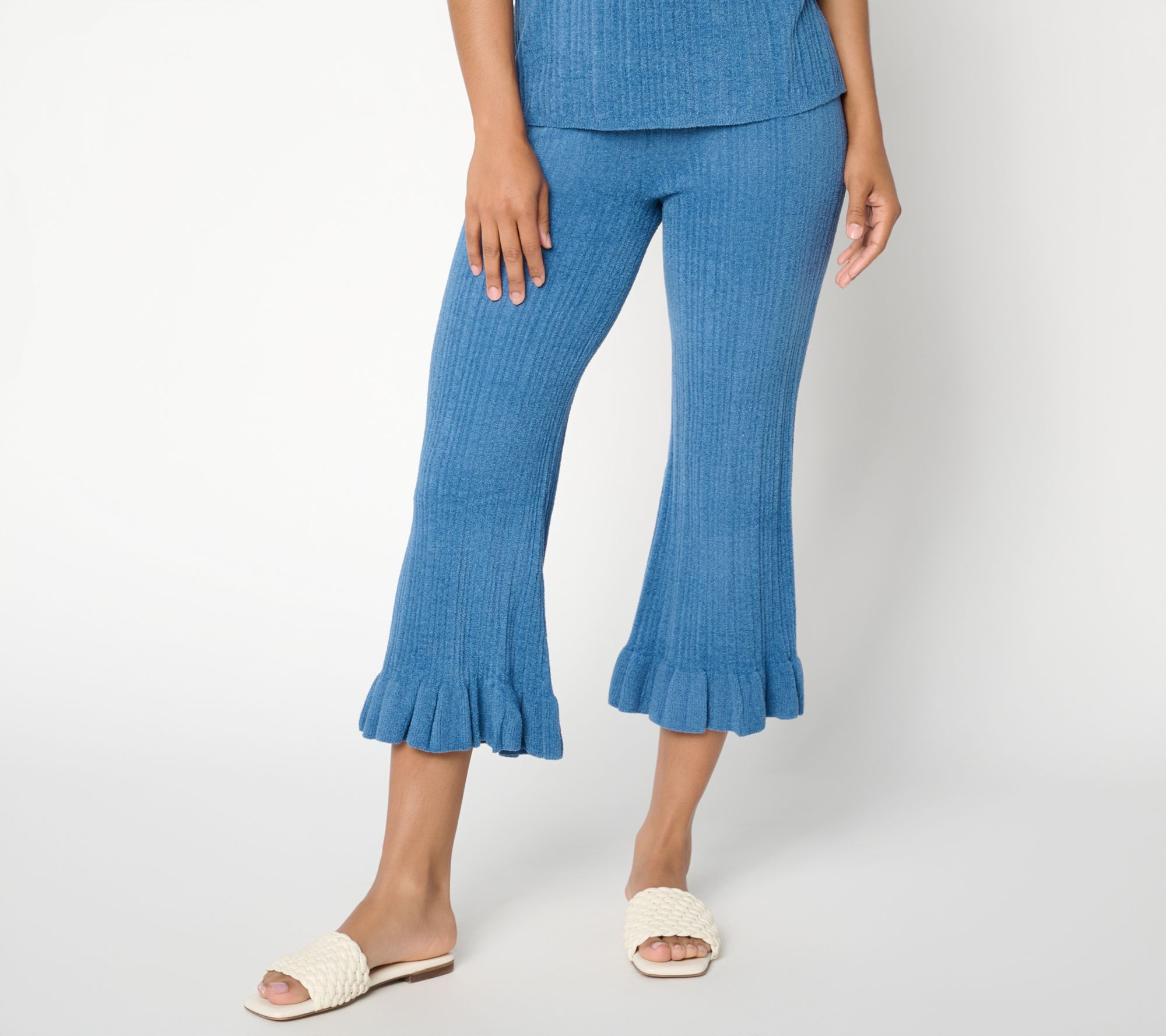 "As Is" Barefoot Dreams Pet CozyChic Ultra Lite Ruffle Hem Pant