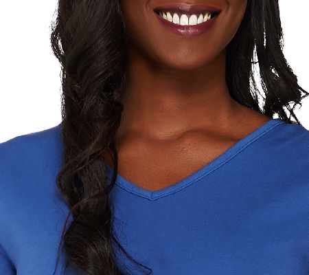 Women with Control Petite Long and Lean Reversible Neckline Top - QVC.com