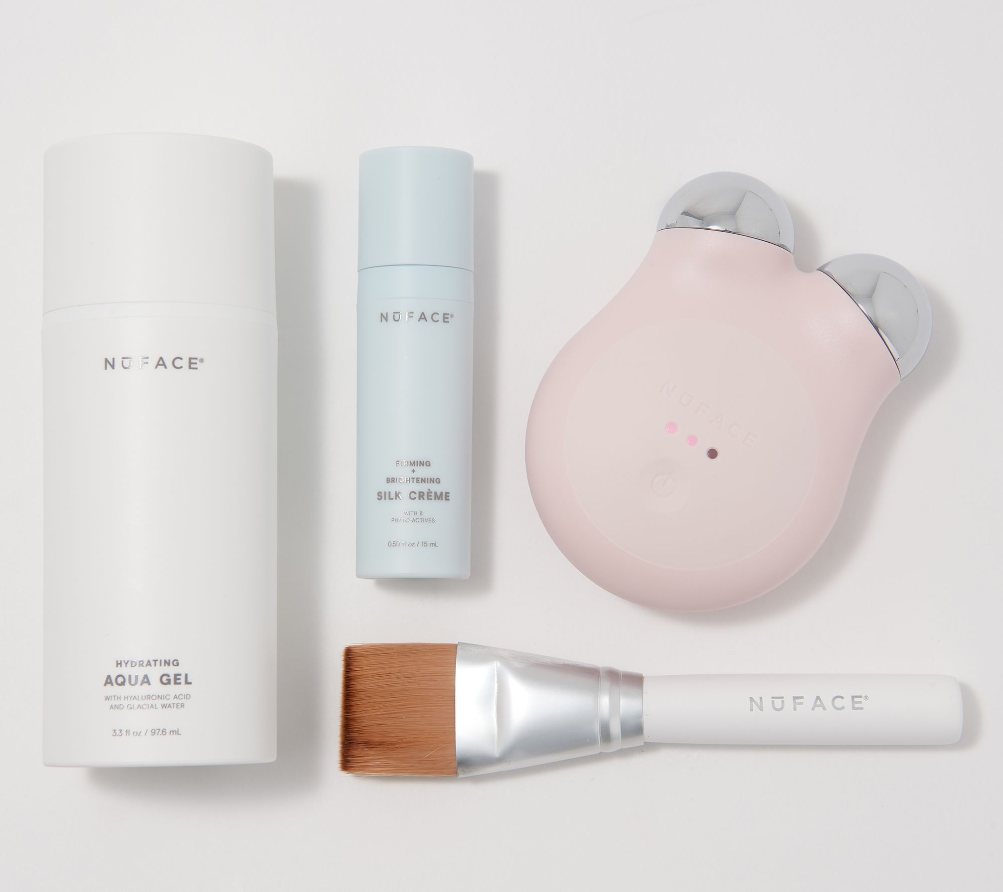 NuFACE Mini+ Facial Toning Device with 3.3oz Aqua Gel and Brush