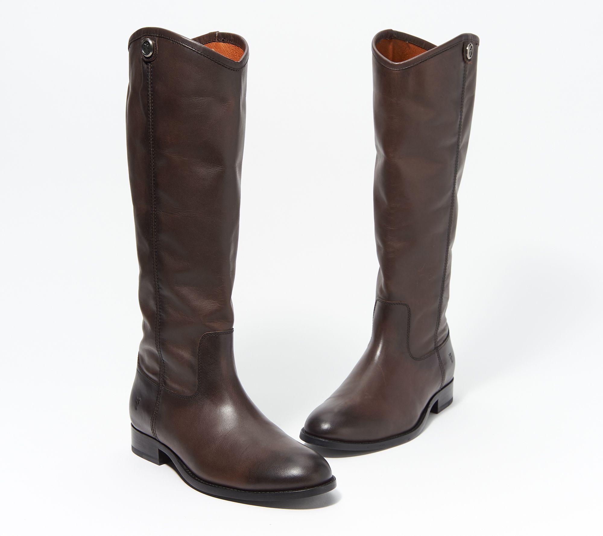 Frye Leather Tall Shaft Boots Melissa Button2 - QVC.com