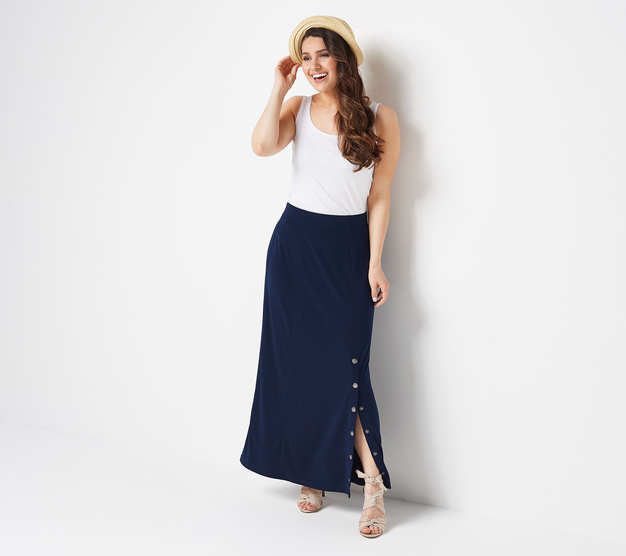 "As Is" Every Day by Susan Graver Petite Liquid Knit Maxi Skirt