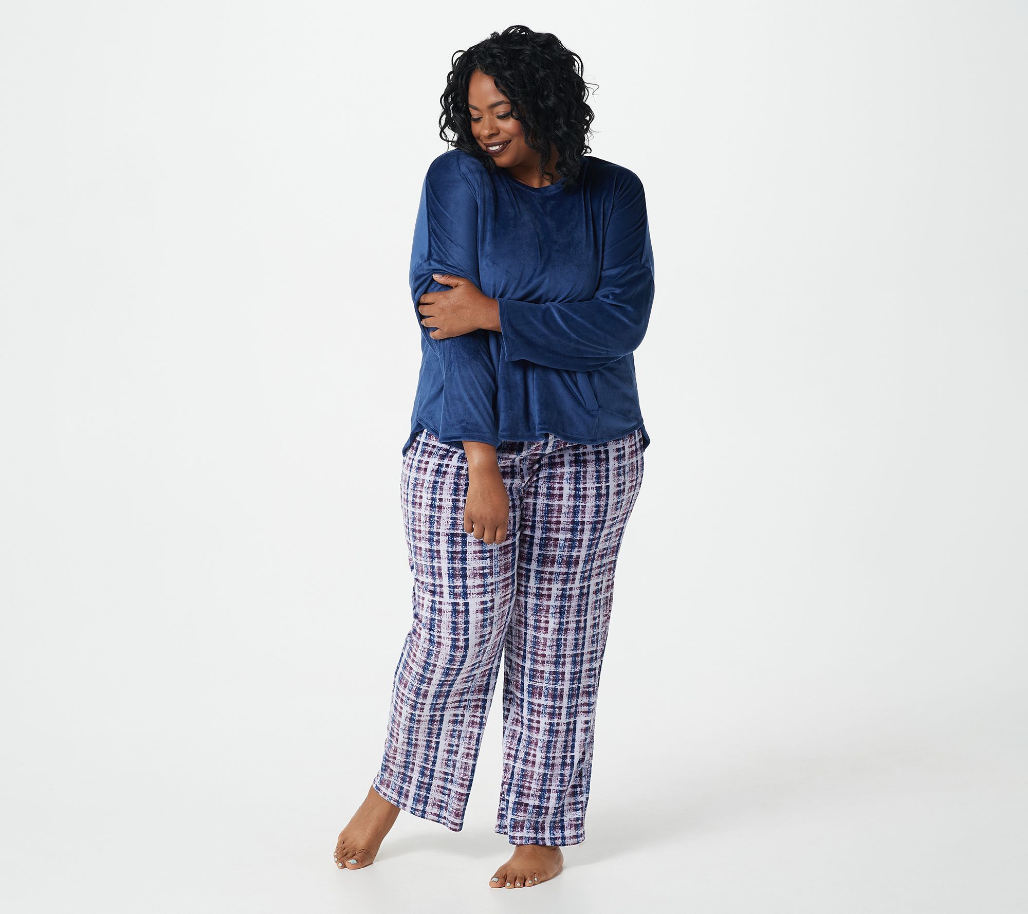 Snuggle Fleece Plaid Pajamas - Aqua 1X