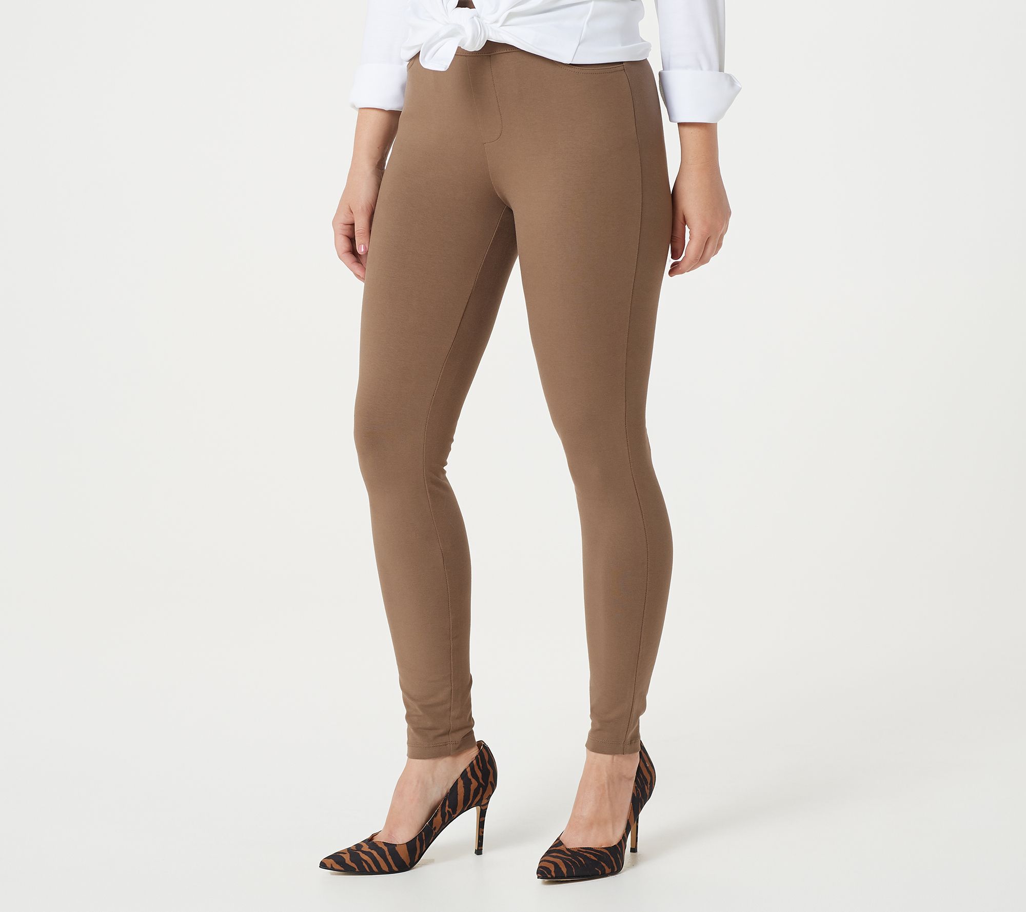 Women Solid Rust Ankle Length Leggings :: PANERI EMBROIDERY