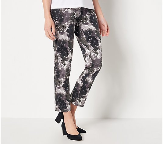 Isaac Mizrahi Live! Tall 24/7 Stretch Floral Printed Ankle Pants