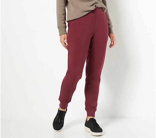 Denim & Co. Active Lush Lined Joggers with Rib Trim